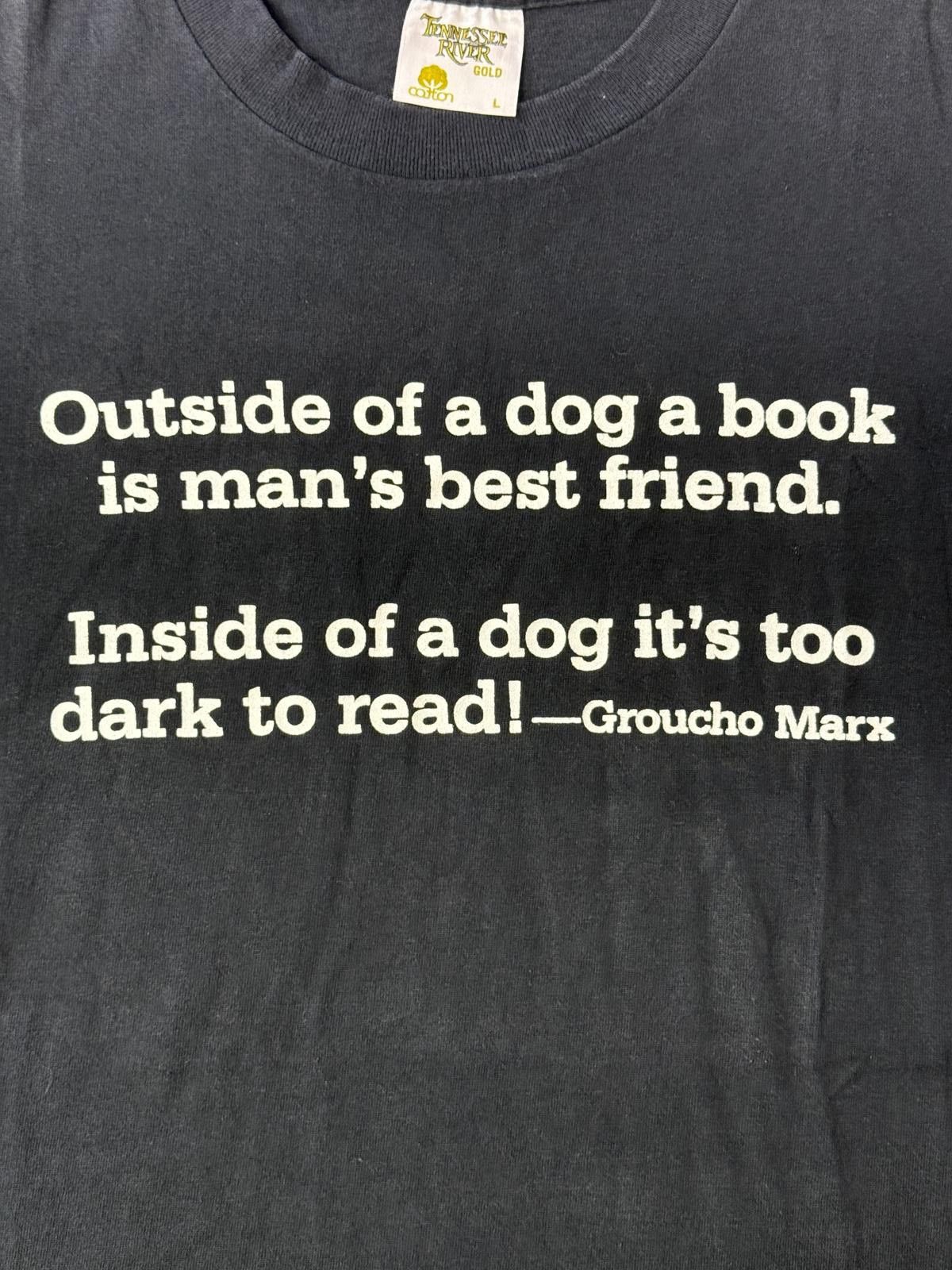 Designer VTG Groucho Marx Quote T-shirt Book Mans Best Friend L Size US L / EU 52-54 / 3 - 3 Thumbnail