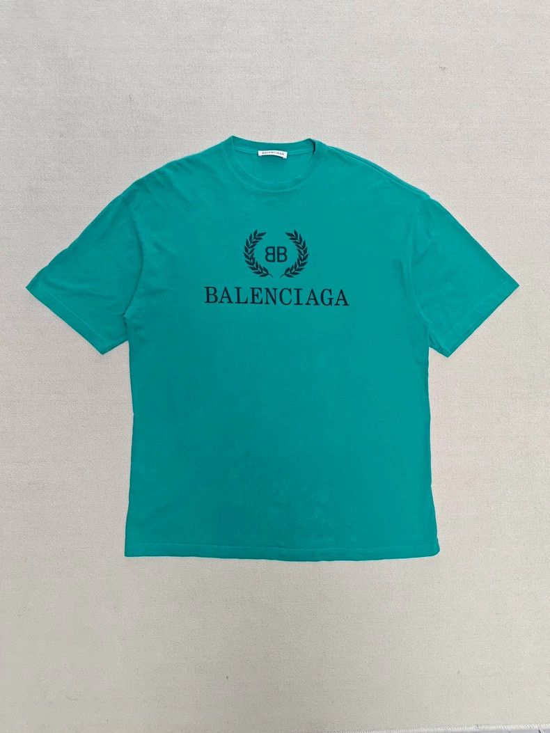 Balenciaga Balenciaga Wheat ear logo printed water lake blue short sl Size US XS / EU 42 / 0 - 1 Thumbnail