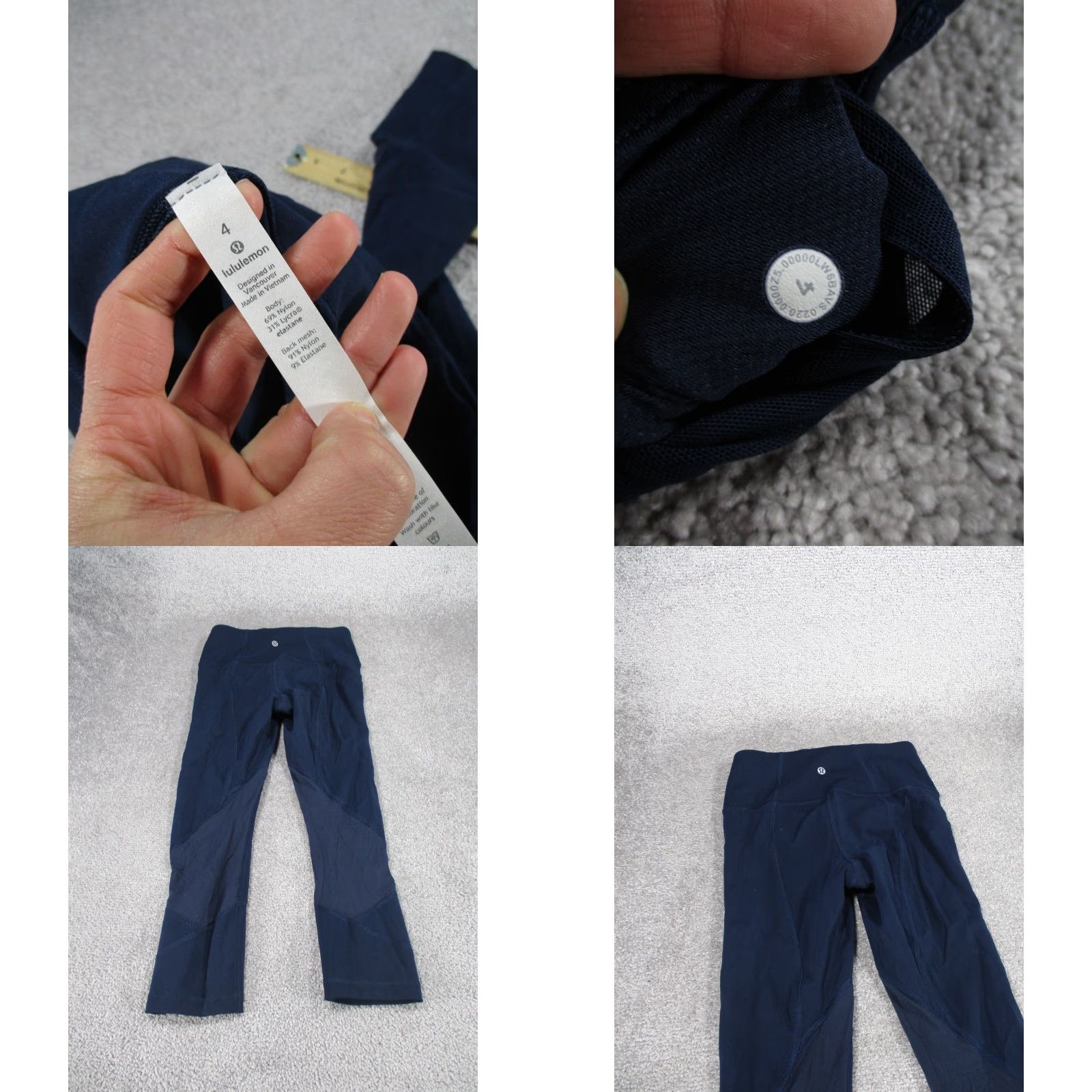 Lululemon VINTAGE Lululemon Leggings Womens 4 Pace Rival HR Crop Athletic Activewear Running Jogging Navy Blue 90s Women Size 27" / US 4 / IT 40 - 8 Thumbnail