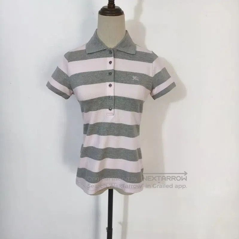 Burberry Burberry Pink Striped Cotton Polo T-Shirt. Size M / US 6-8 / IT 42-44 - 4 Thumbnail