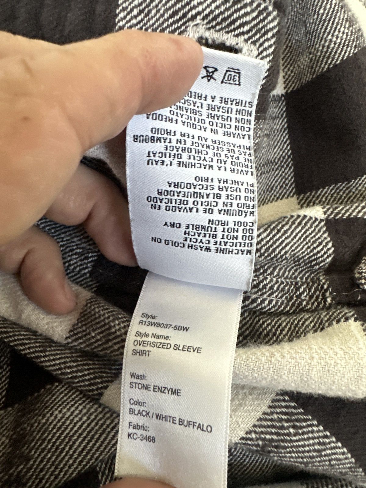 R13 Oversized R13 Buffalo Plaid Japanese Flannel- Fits to Medium Size US XS / EU 42 / 0 - 6 Thumbnail
