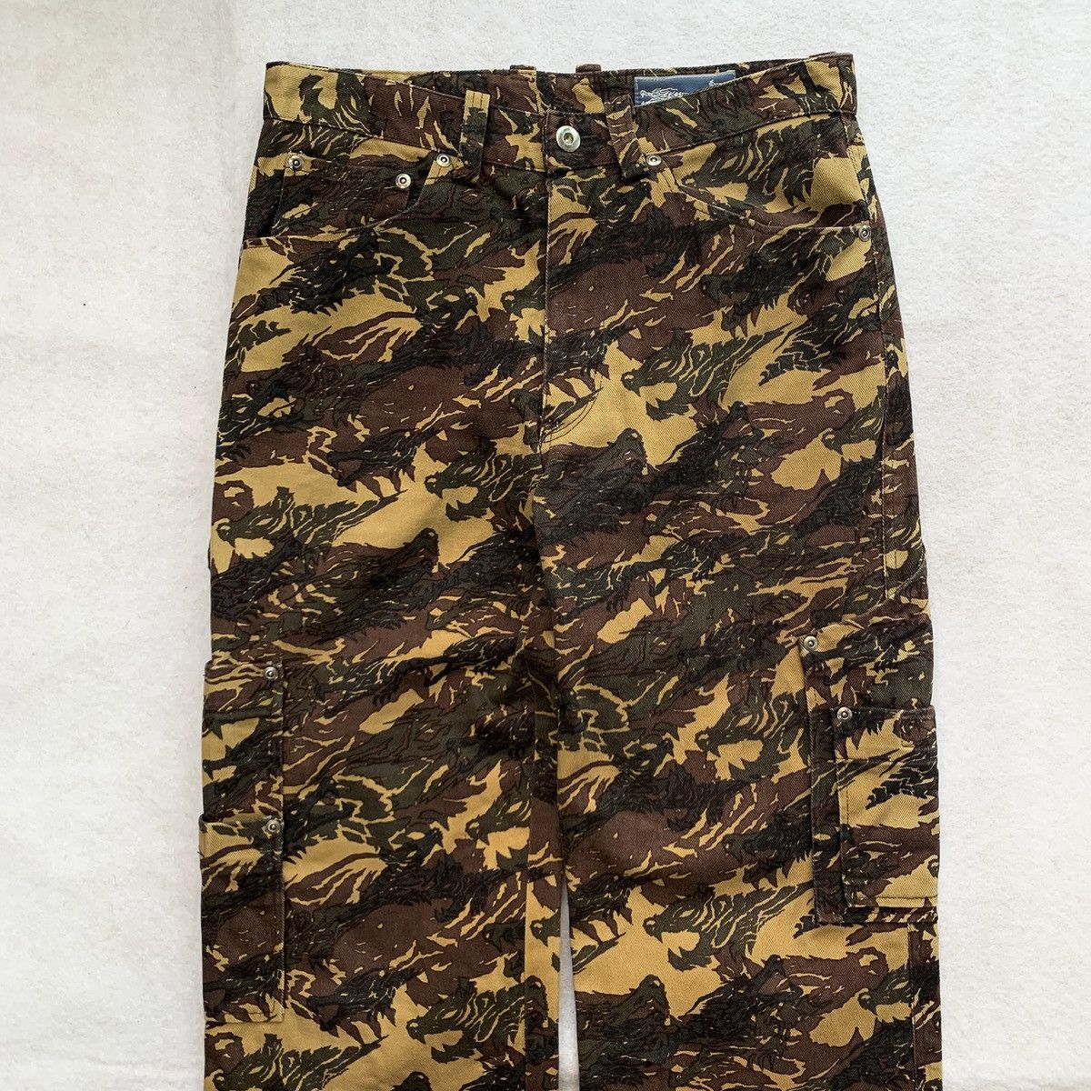 20471120 20471120 "Dragon & Tiger" Camo Carpenter Pants Size US 30 / EU 46 - 4 Thumbnail