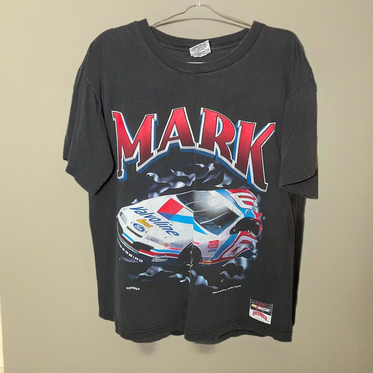 Vintage 90s Nutmeg Mills NASCAR Valvoline Racing T-Shirt