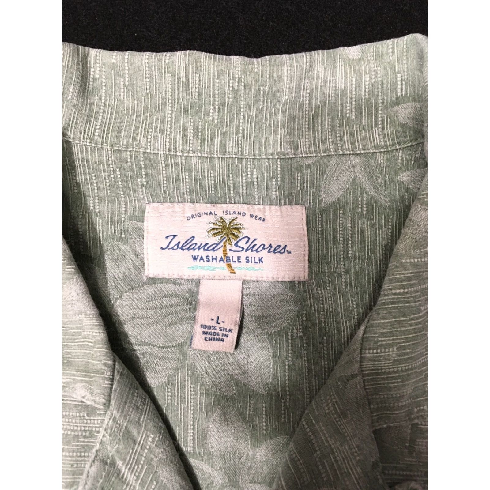 Vintage Island Shores Mens Button-Up Shirt Floral Silk Green L Shirt Size US L / EU 52-54 / 3 - 2 Thumbnail