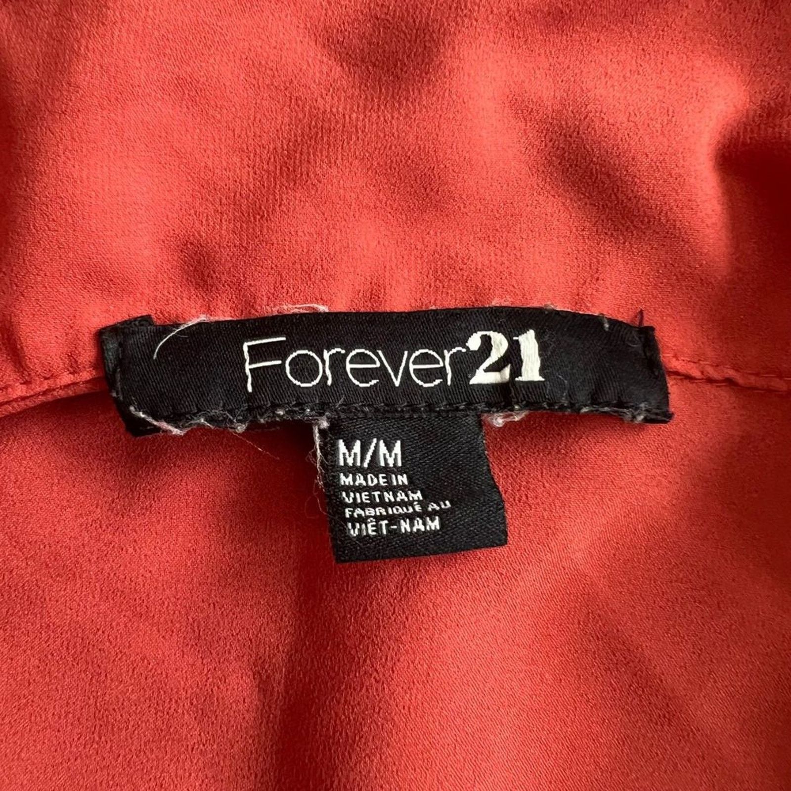 Forever 21 Forever 21 Orange Collared 3/4 Top, M Size M / US 6-8 / IT 42-44 - 4 Thumbnail