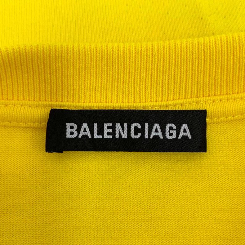 Balenciaga Balenciaga Yellow logo monogrammed cotton crewneck T-shirt Size US XXS / EU 40 - 5 Thumbnail