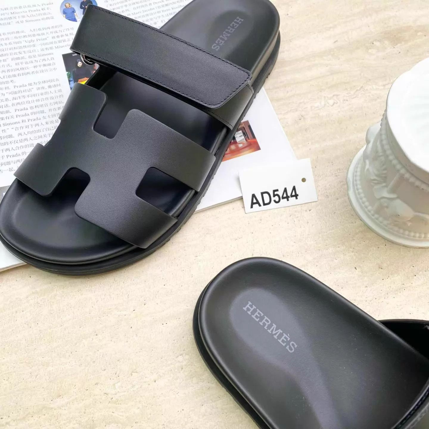 Hermes HERMES Chypre Black Sandals 37 Size US 6.5 / IT 36.5 - 3 Thumbnail