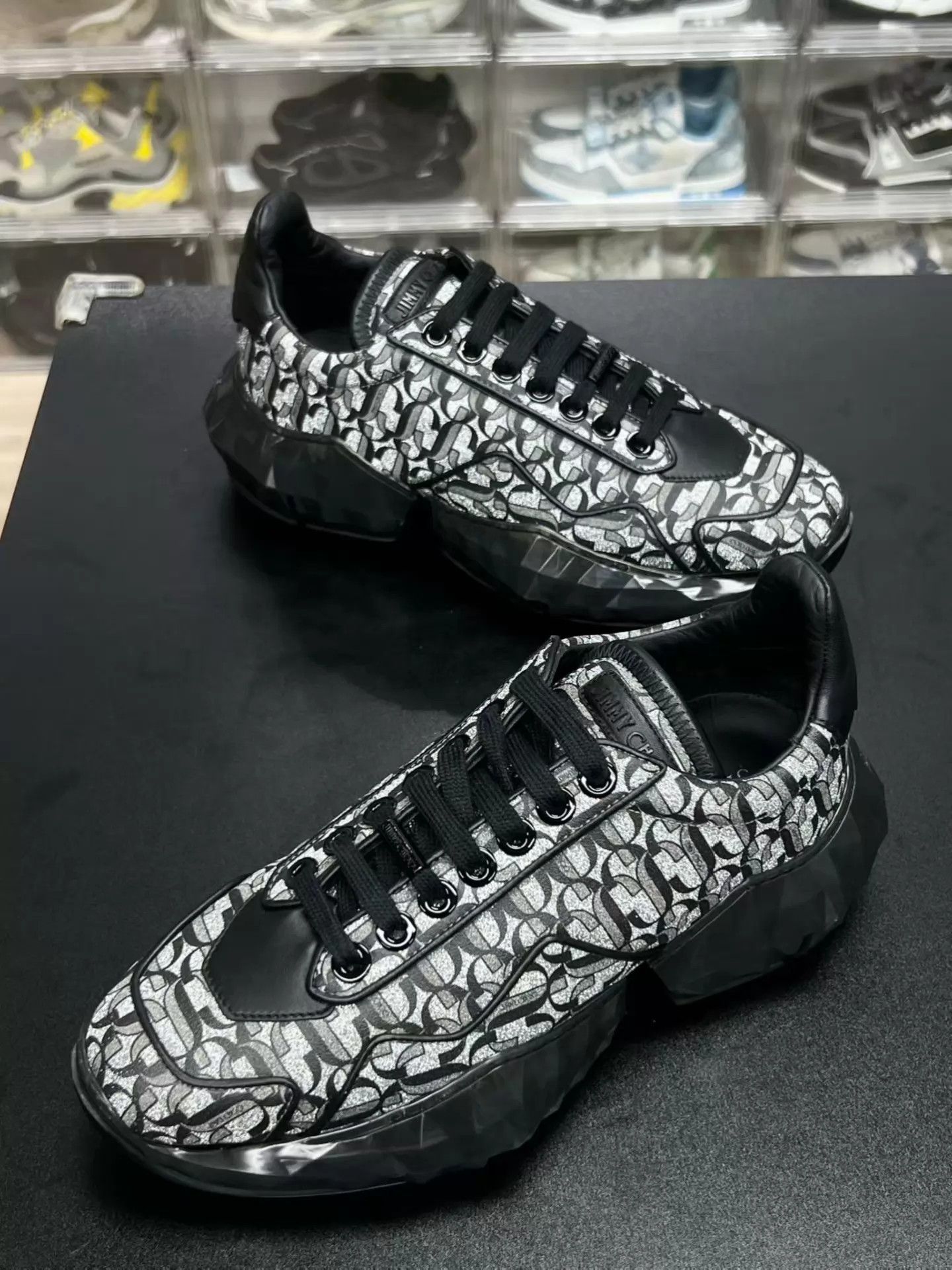 Jimmy Choo Jimmy Choo All Over Print Sneakers 38.5 EU Like New Size US 8 / IT 38 - 1 Thumbnail