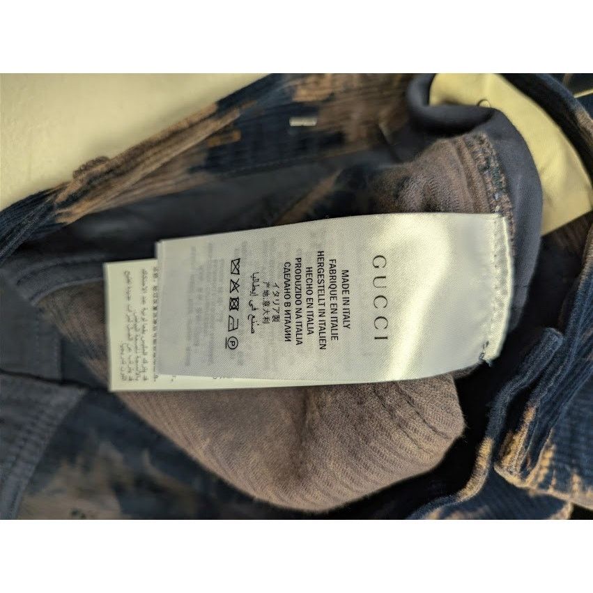 Gucci o1rshd1 Bleached Cotton Corduroy Tapered Denim Pants in Blue Size US 33 - 17 Thumbnail