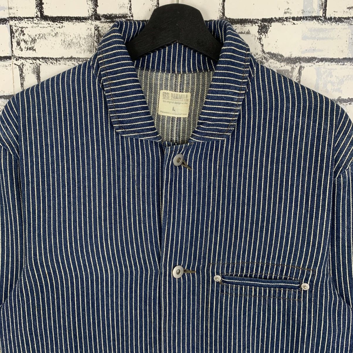 Designer × Vintage Vintage Reproduction US Naval Hickory Denim Jacket Size US L / EU 52-54 / 3 - 2 Thumbnail