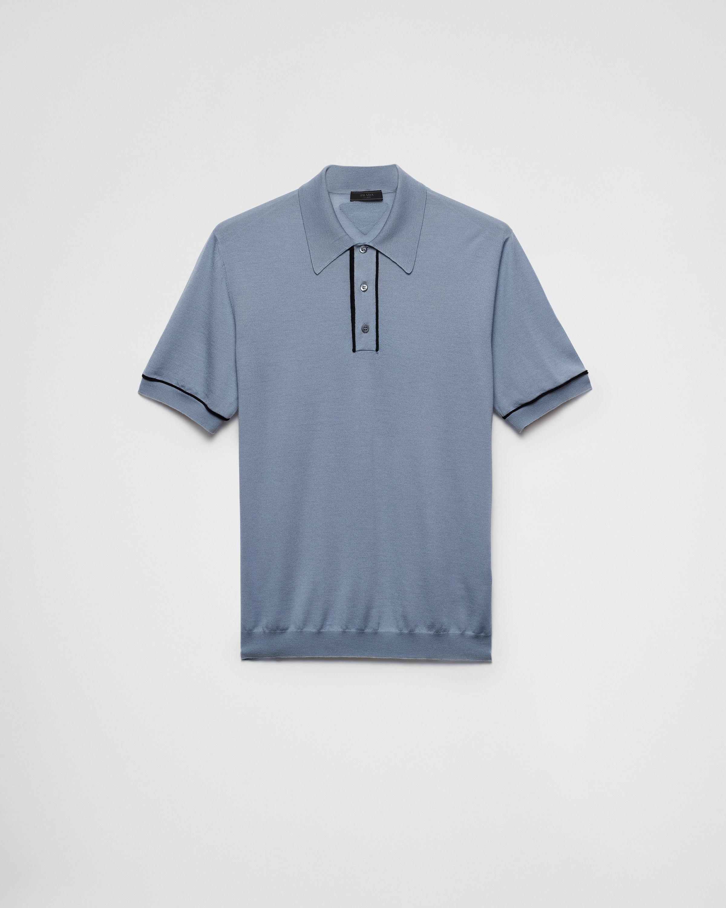 o1bcso1str1025 Superfine Wool Polo Shirt in Blue