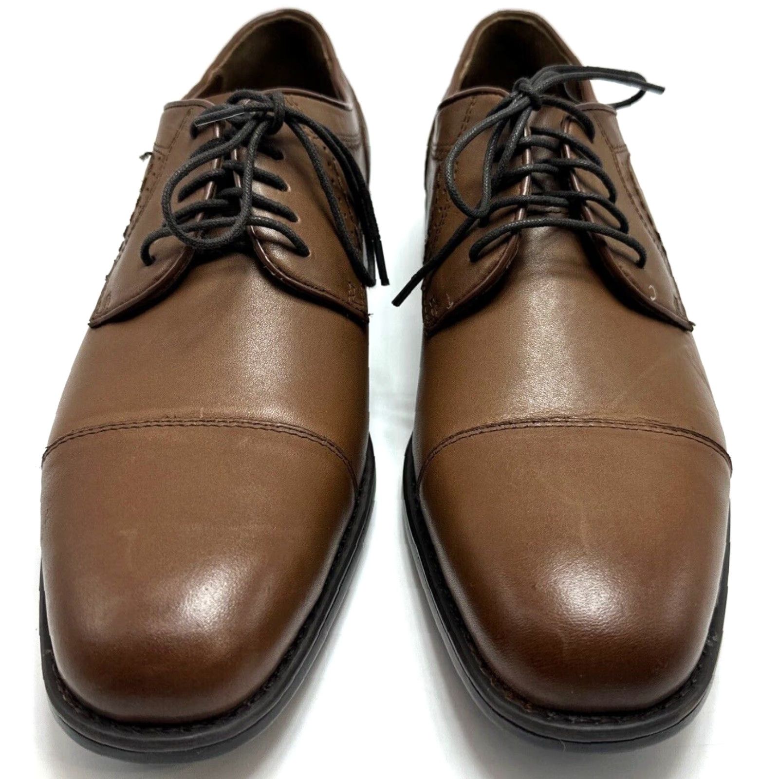 Johnston & Murphy Johnston & Murphy Novick Men Oxford Shoes Cap Toe Brown Leather M 8 Cap Toe Comfort Dress Wedding Going Out Mens Shoes Size ONE SIZE - 3 Thumbnail