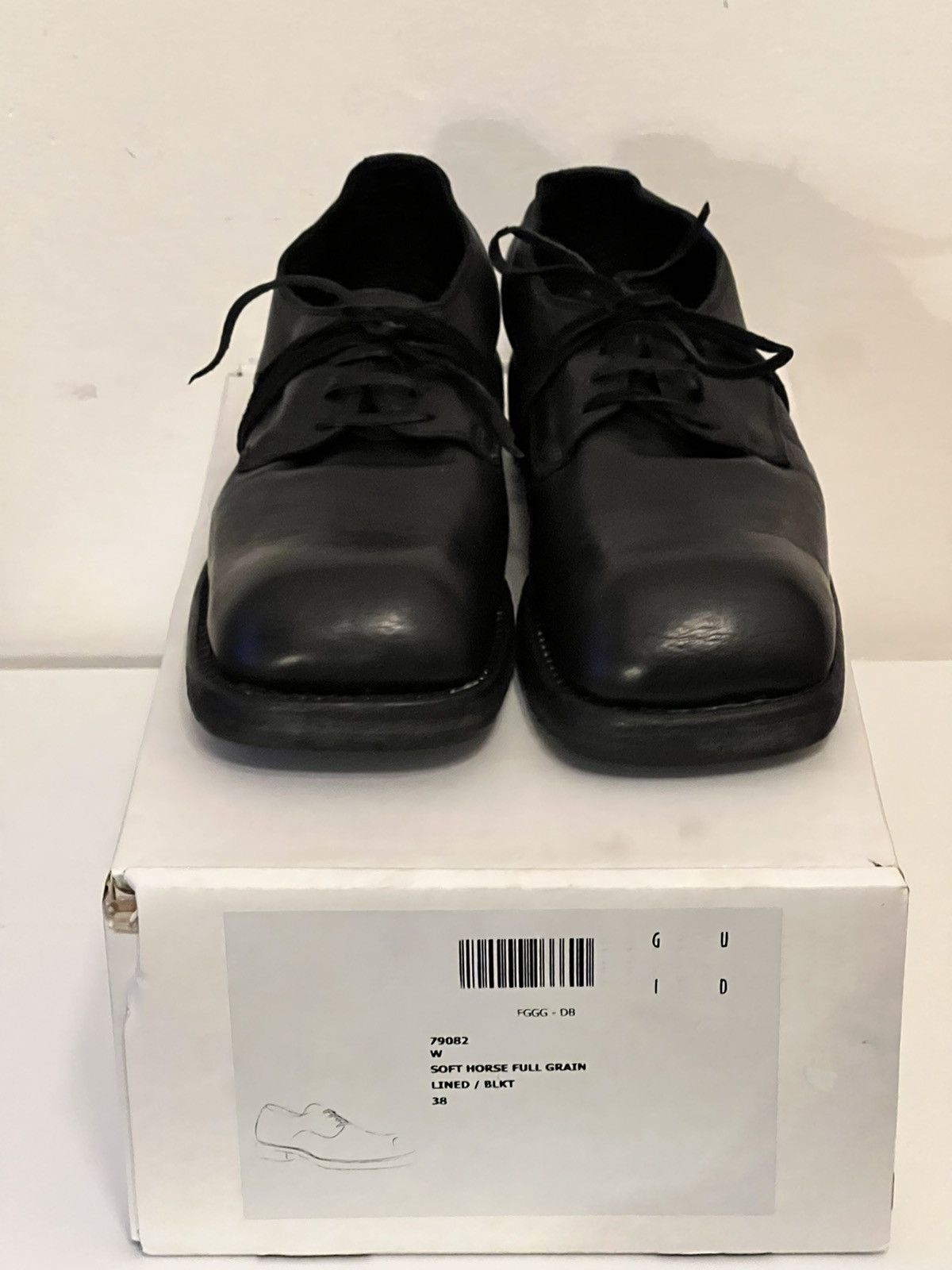 image of Guidi Lace Up Derby Shoes in Black, Women's (Size 8)