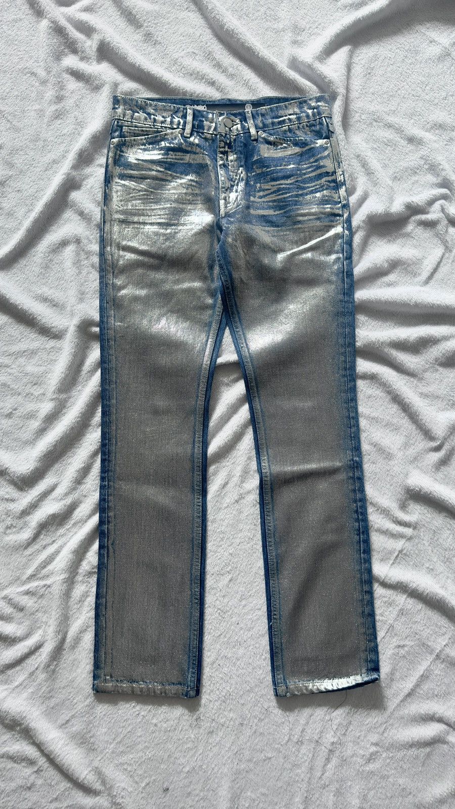 Japanese Brand hedi slimane luster metallic painted jeans Size US 32 / EU 48 - 1 Thumbnail