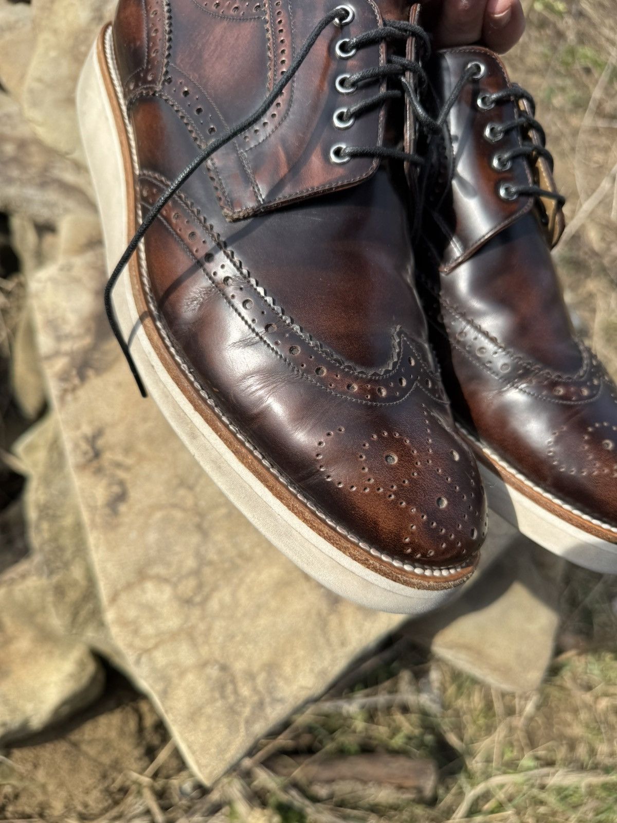 Bally Bally Codrik Wingtip Darby Lace Up Brogue Shoes Size US 9 / EU 42 - 8 Thumbnail