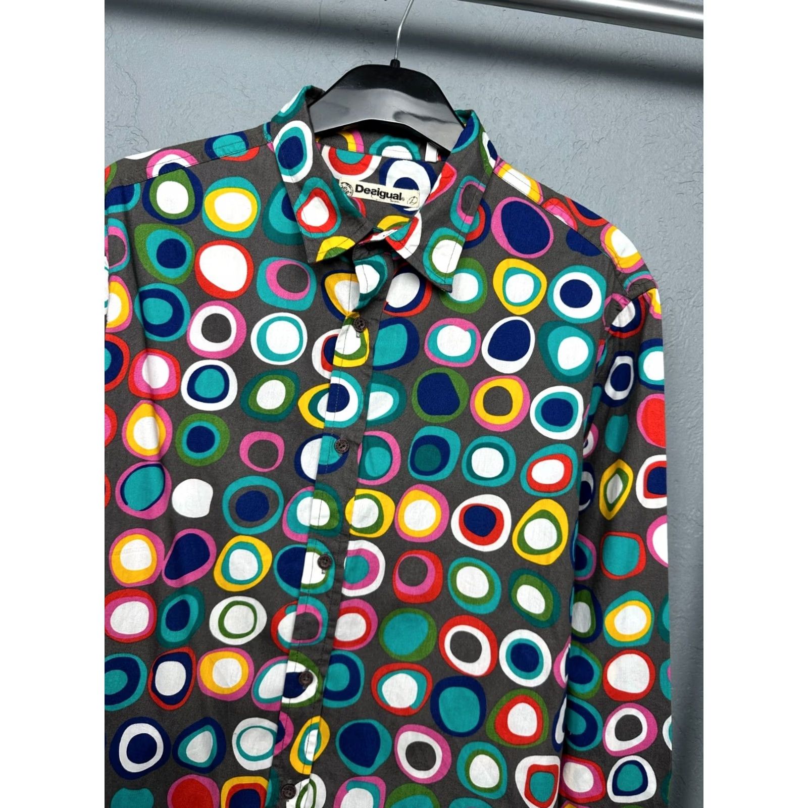 Desigual Desigual Mens Long Sleeve Shirt L Blue Cotton Button-Up Shirt Mens Size US L / EU 52-54 / 3 - 2 Thumbnail