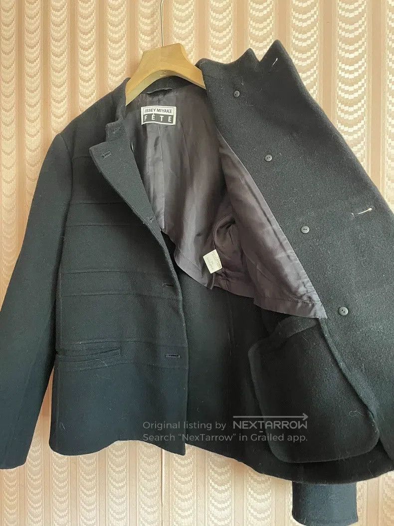 Issey Miyake Issey Miyake Black Wool Coat Jacket Size S / US 4 / IT 40 - 5 Thumbnail