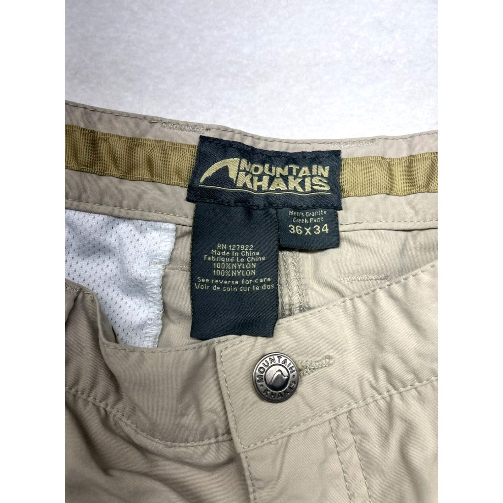 Mountain Khakis VINTAGE Mountain Khakis Men’s Canvas 5 Pocket Hiking Pants Khaki 36x34 Mens Size US 36 / EU 52 - 6 Thumbnail