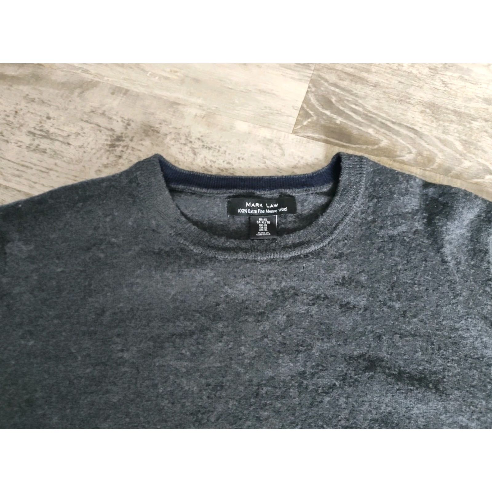 Vintage Mark Law 100% Extra Fine Merino Wool Pullover Jumper Gray Men's XL Casual Classic Size US XL / EU 56 / 4 - 4 Thumbnail