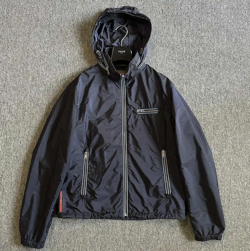 Prada Prada Men's XL Navy Jacket with Hood Size US XL / EU 56 / 4 - 1 Thumbnail