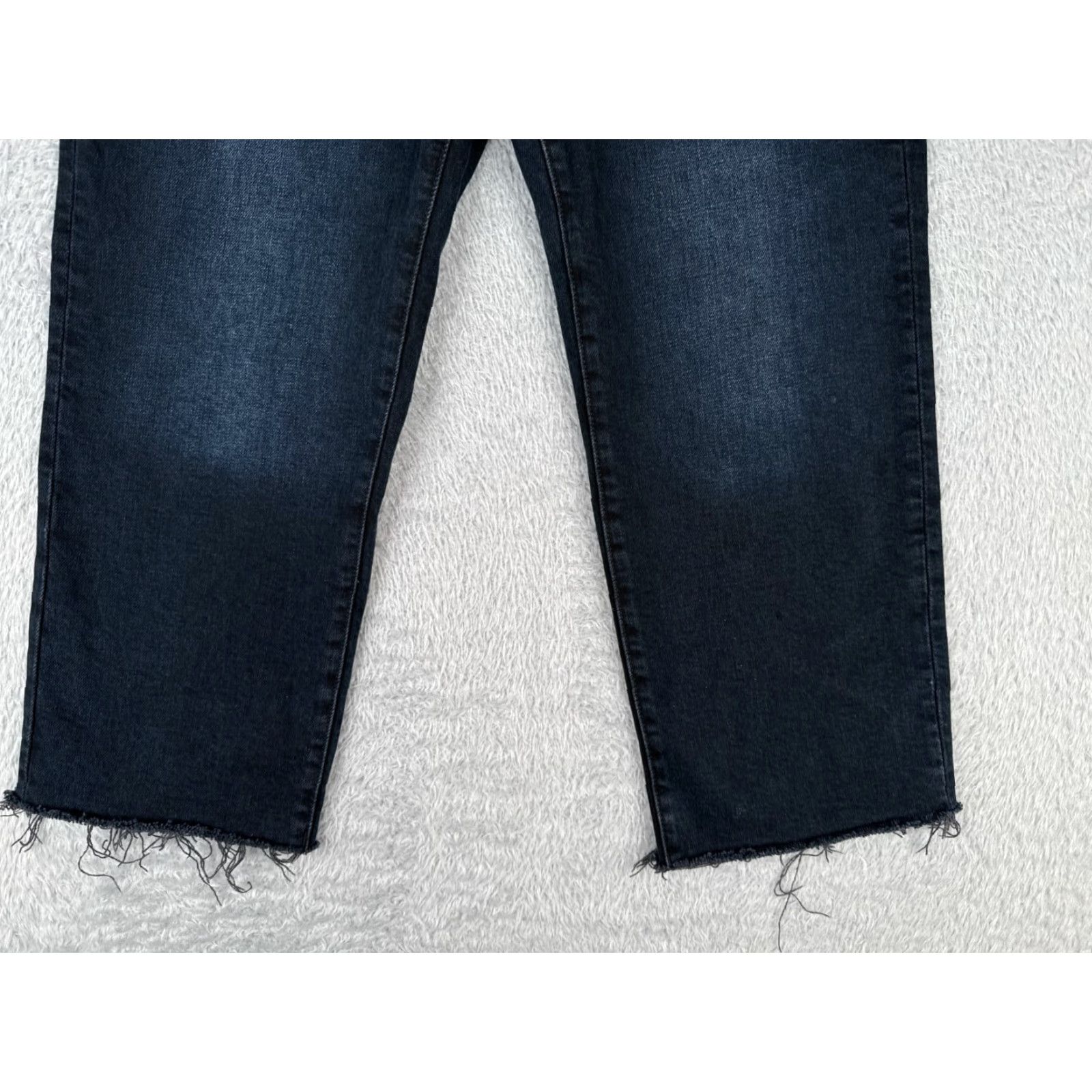 Banana Republic Banana Republic Jeans Women 29P Blue Denim High Rise Straight Raw Hem Dark 29x24 Size 29" - 2 Thumbnail