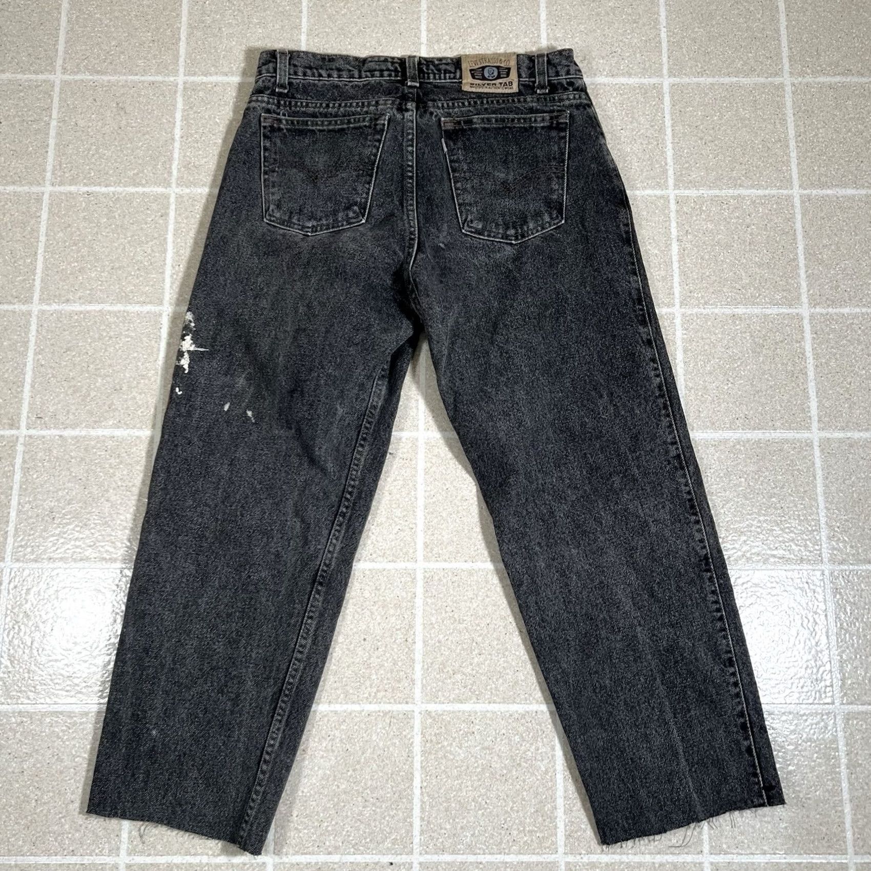 Denime VINTAGE Levis Silvertab Jeans Mens 30 X 26 Black Denim Made in USA Button Fly Jeans Mens Black Denim 90s USA Size US 30 / EU 46 - 2 Thumbnail