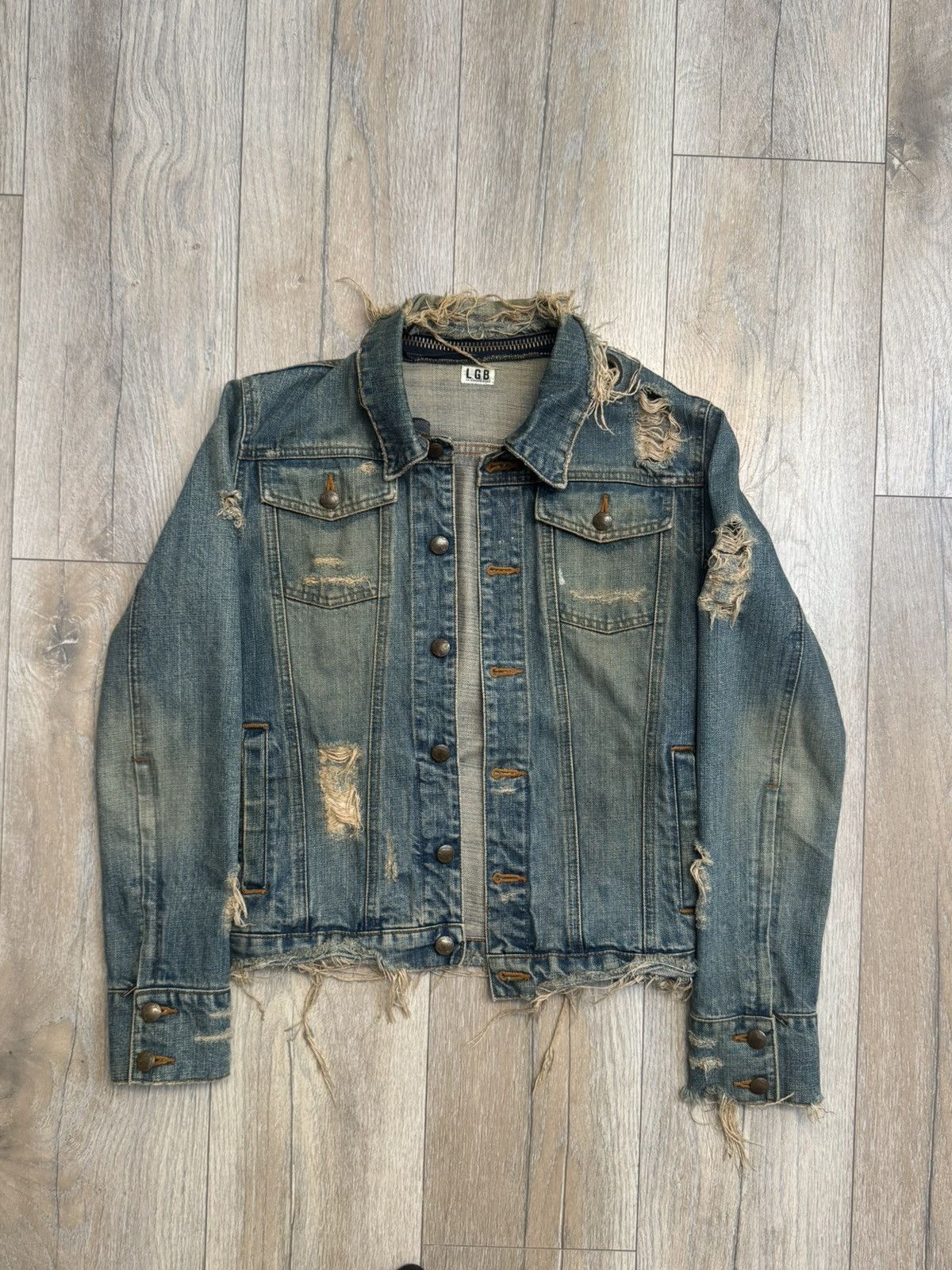 Le Grande Bleu (L.G.B.) LGB le grand bleu distressed denim jacket Size US M / EU 48-50 / 2 - 1 Thumbnail