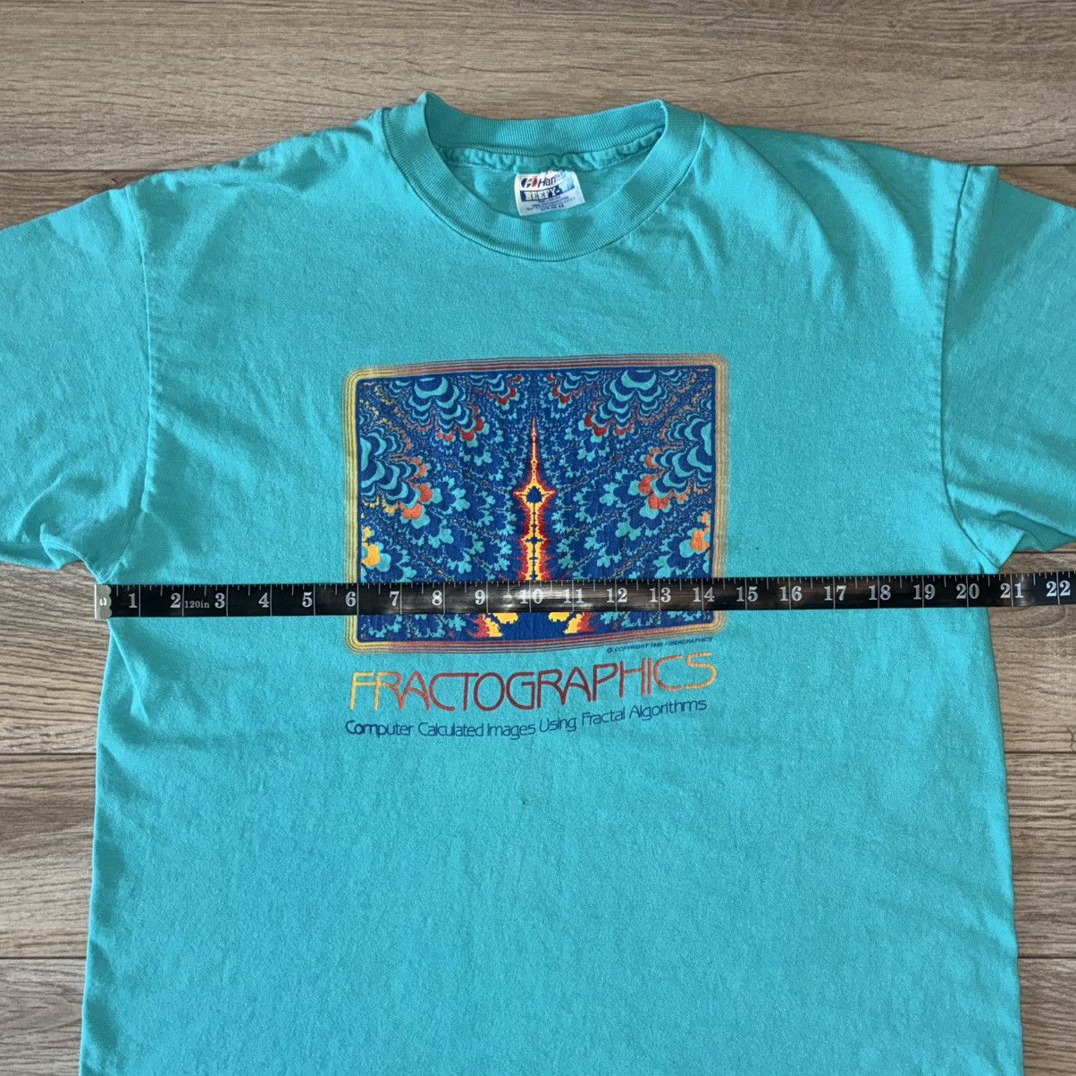 Hanes 90s Fractal Art Tee Shirt Size US L / EU 52-54 / 3 - 6 Thumbnail