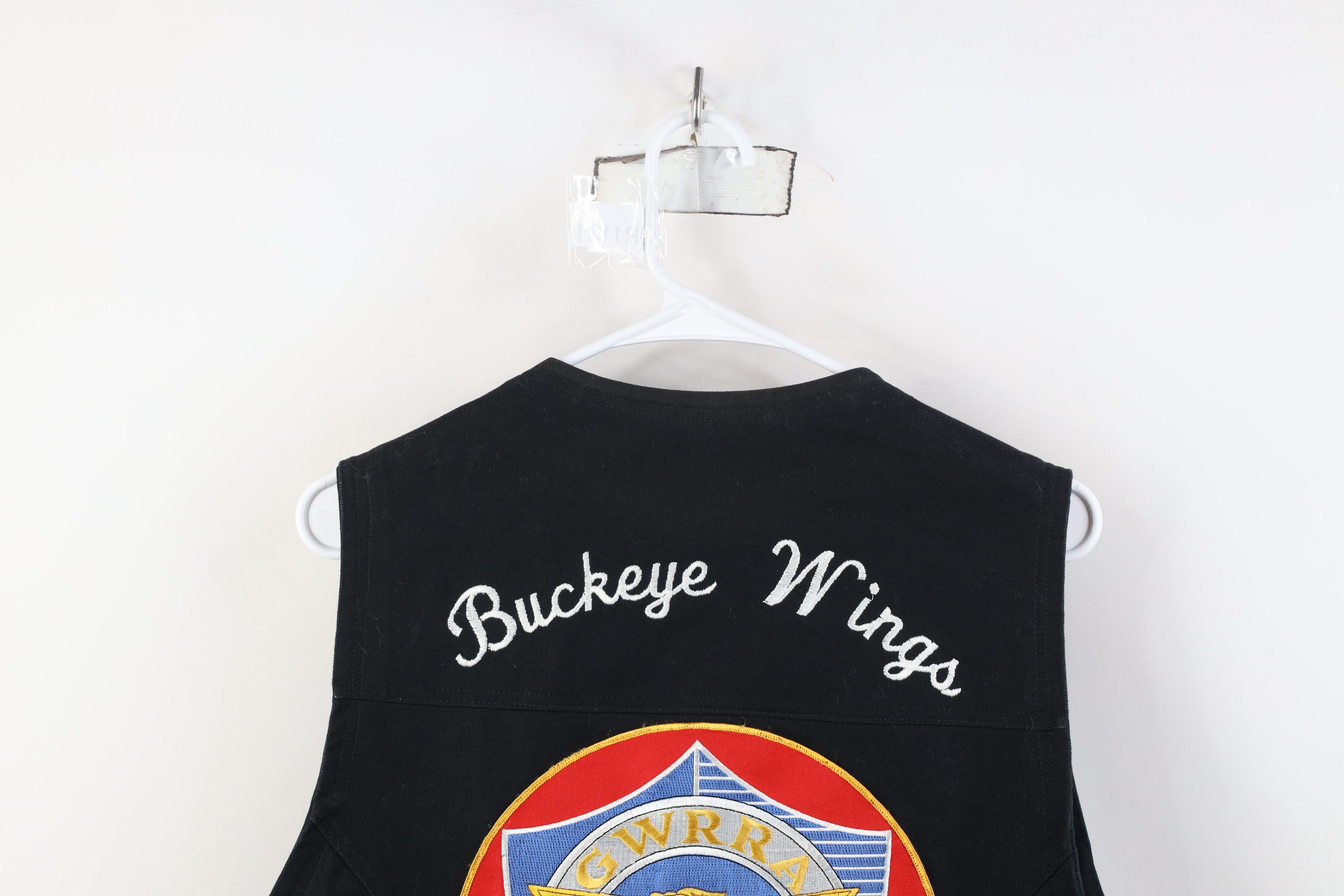 Vintage Vintage Wings GWRRA Button Motorcycle Vest Jacket Black Size US XL / EU 56 / 4 - 16 Thumbnail