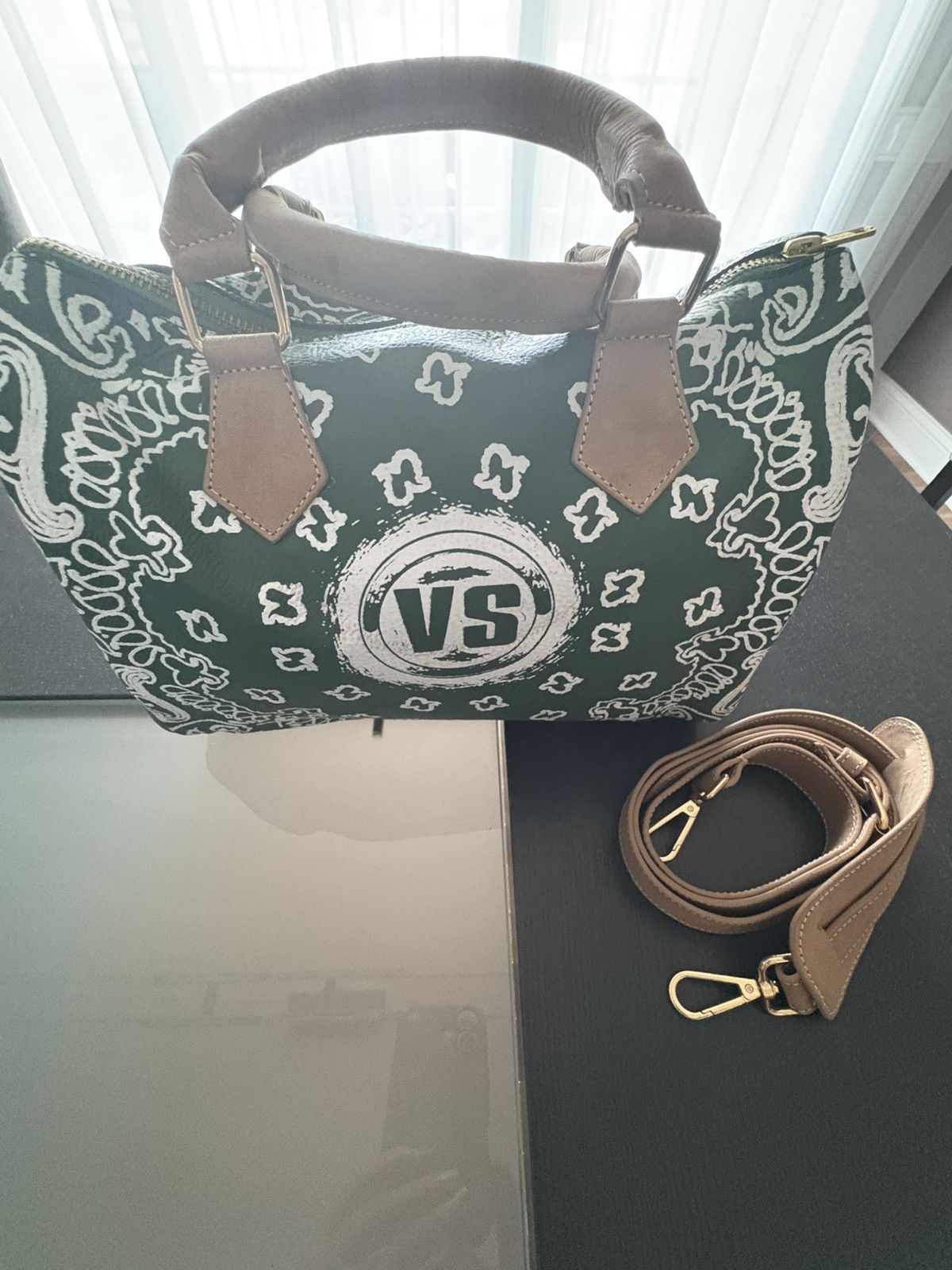 Vale Vale Pine Flag Small Leather Duffle Bag Size ONE SIZE - 3 Thumbnail