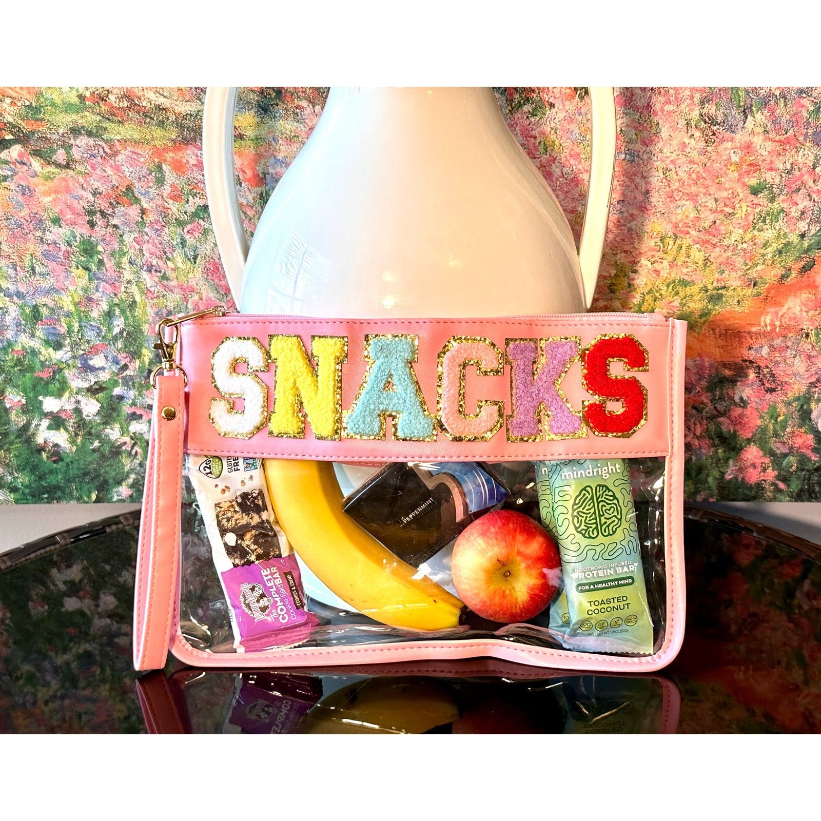 Other New Clear Pink SNACKS Zipper Pouch Removable Wristlet Strap Size ONE SIZE - 2 Thumbnail