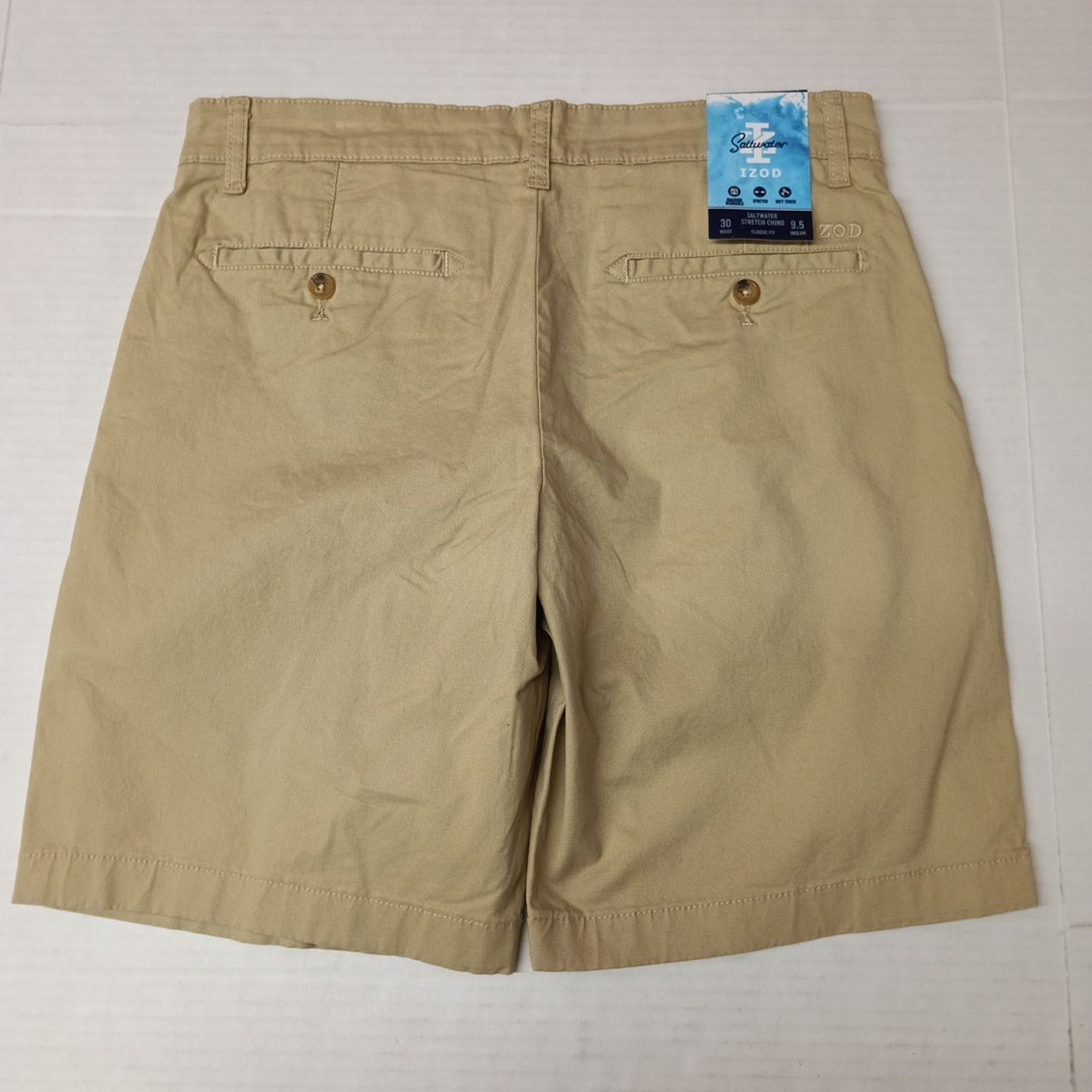 Izod Men's IZOD Saltwater Stretch Chino Khaki Shorts Size 30 Size US 30 / EU 46 - 4 Thumbnail