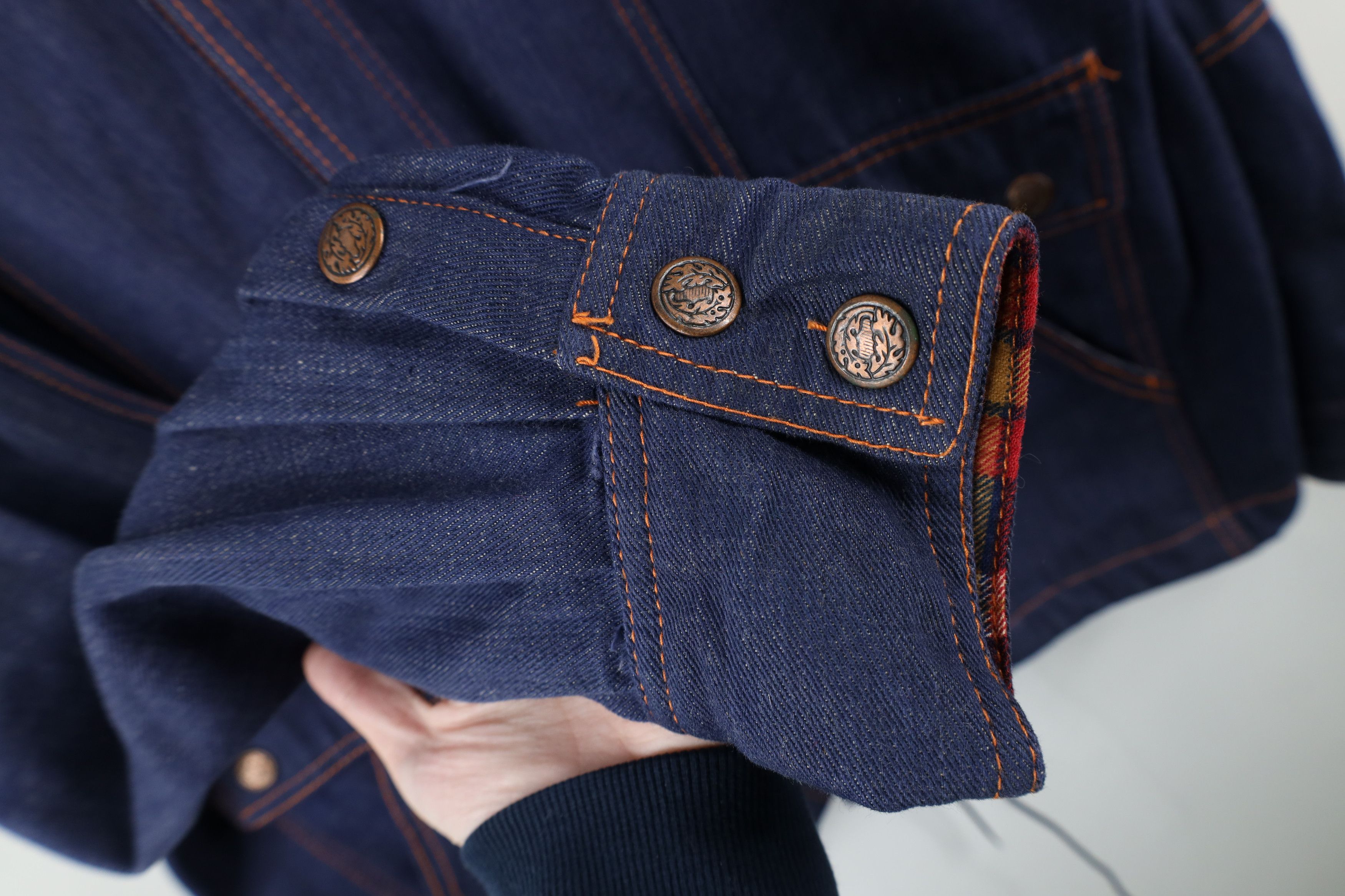 Vintage Vintage 60s 70s Streetwear Collar Denim Jean Parka Jacket Size US L / EU 52-54 / 3 - 8 Thumbnail