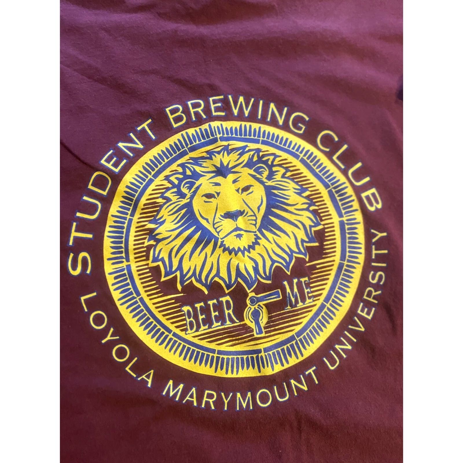 Gildan Gildan Mens Red T-Shirt Crew Neck Beer Theme College Loyola Marymount University Student Brewing Club Short Sleeve Large Size US L / EU 52-54 / 3 - 3 Thumbnail