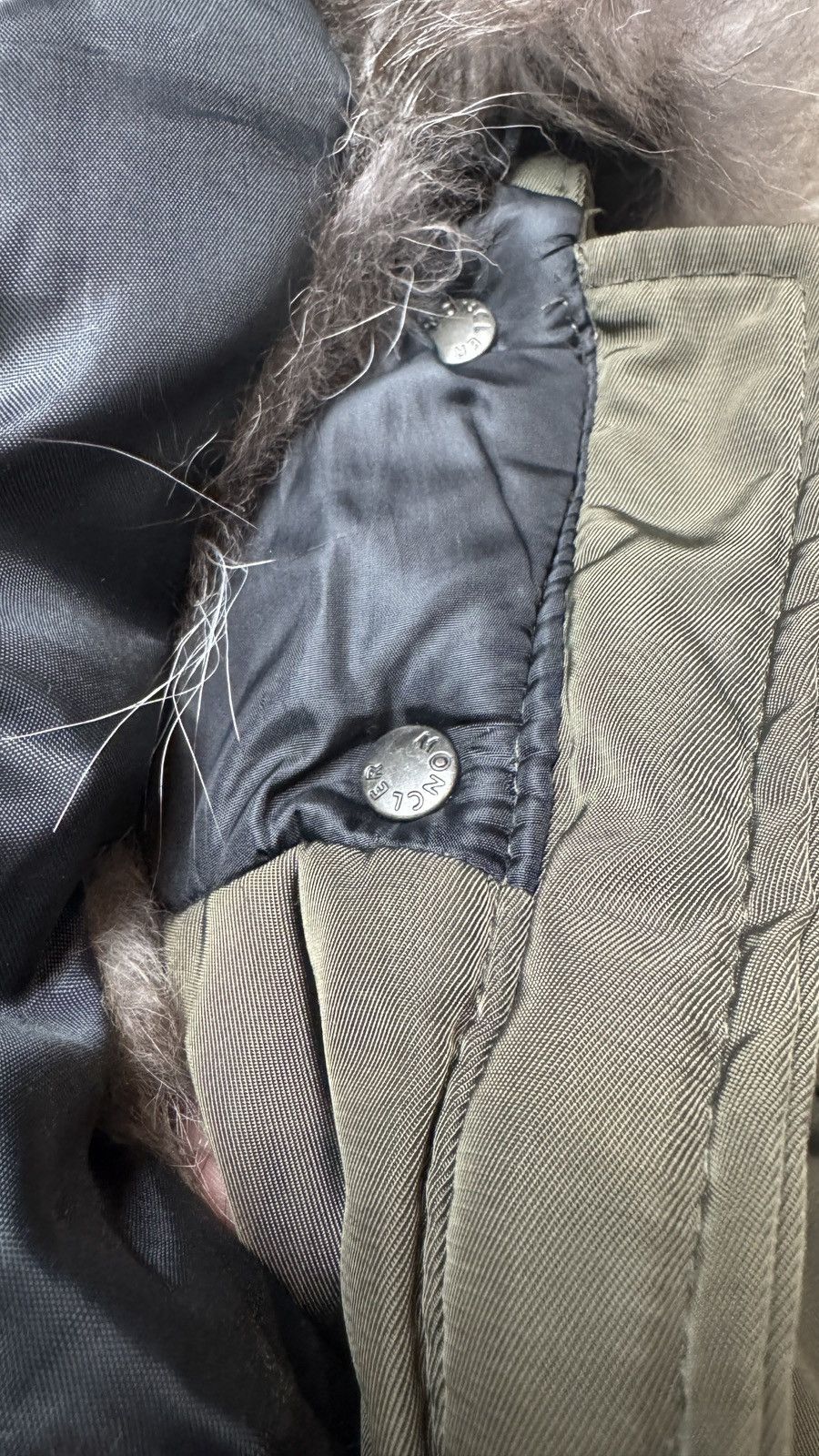Moncler Khaki Raccoon Fur Collar Down Faded Parka Coat Jacket Size XS / US 0-2 / IT 36-38 - 16 Thumbnail