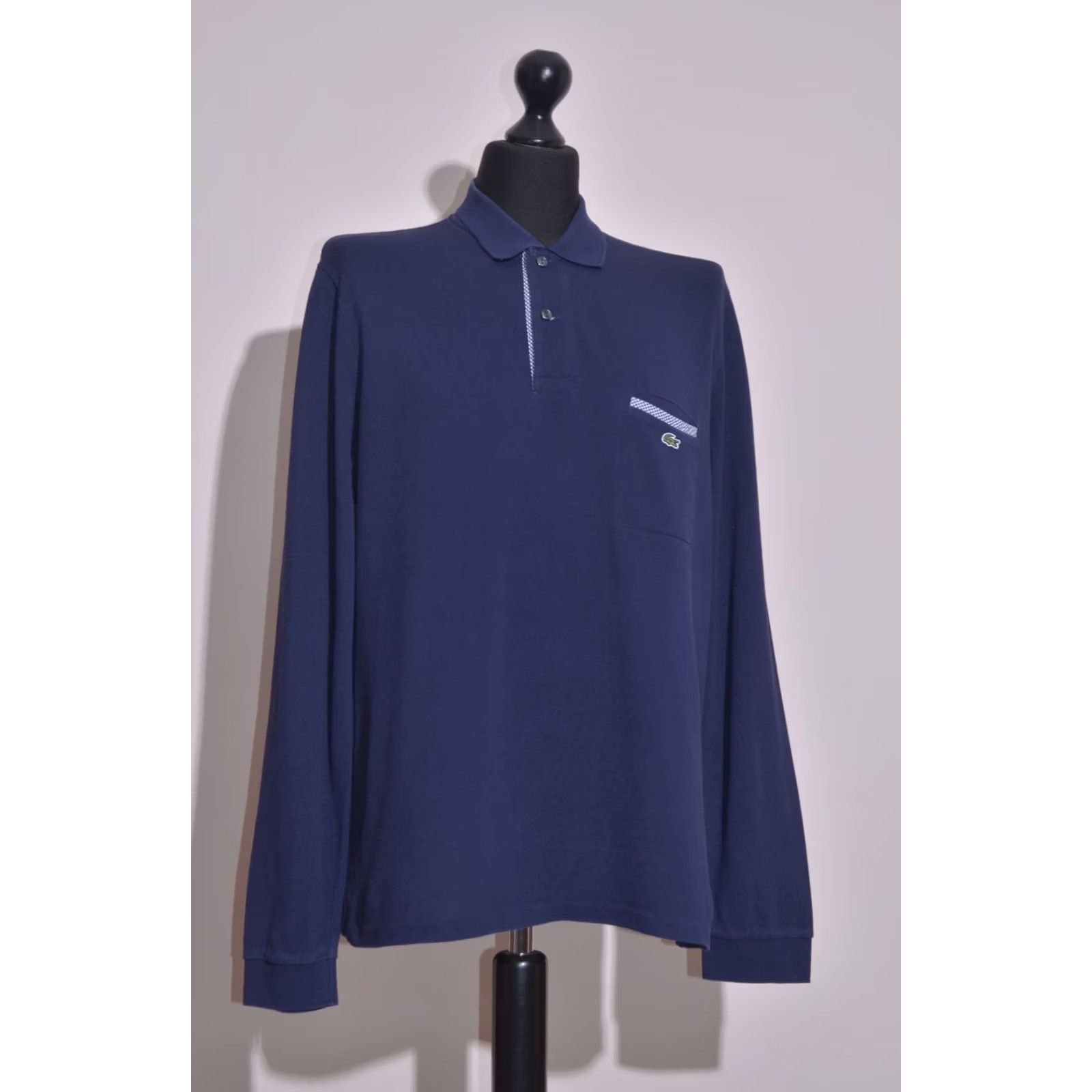 Lacoste Lacoste Polo Shirt Blue Long Sleeve Classic Fit Chest Pocket Cotton 5 / L Mens Polo Shirt Blue Long Sleeve Classic Fit Chest Pocket Logo Cotton Size US L / EU 52-54 / 3 - 2 Thumbnail