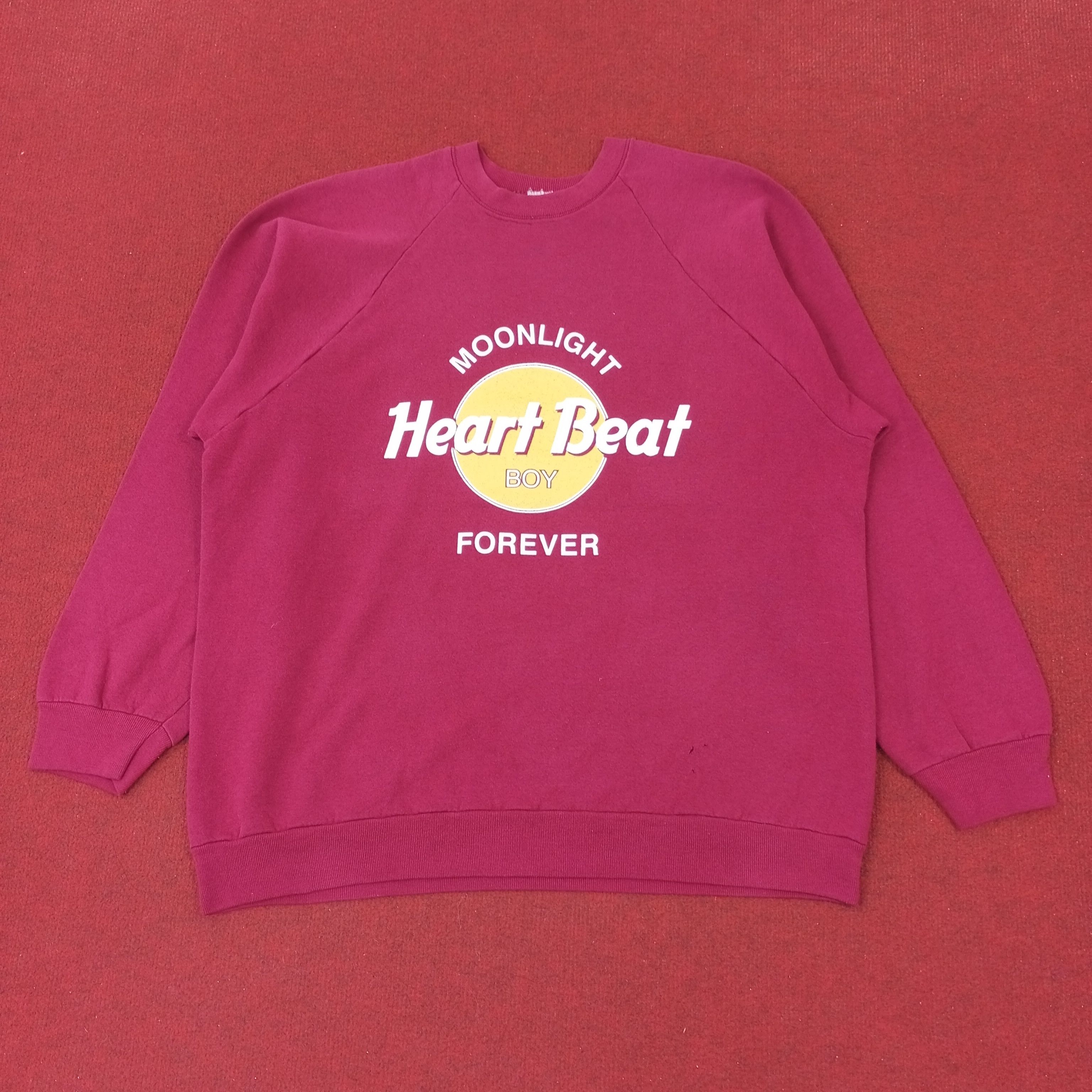 Fruit Of The Loom Heart Beat Boy Moonlight Forever Vintage Sweatshirt c222n7 Size US L / EU 52-54 / 3 - 1 Thumbnail