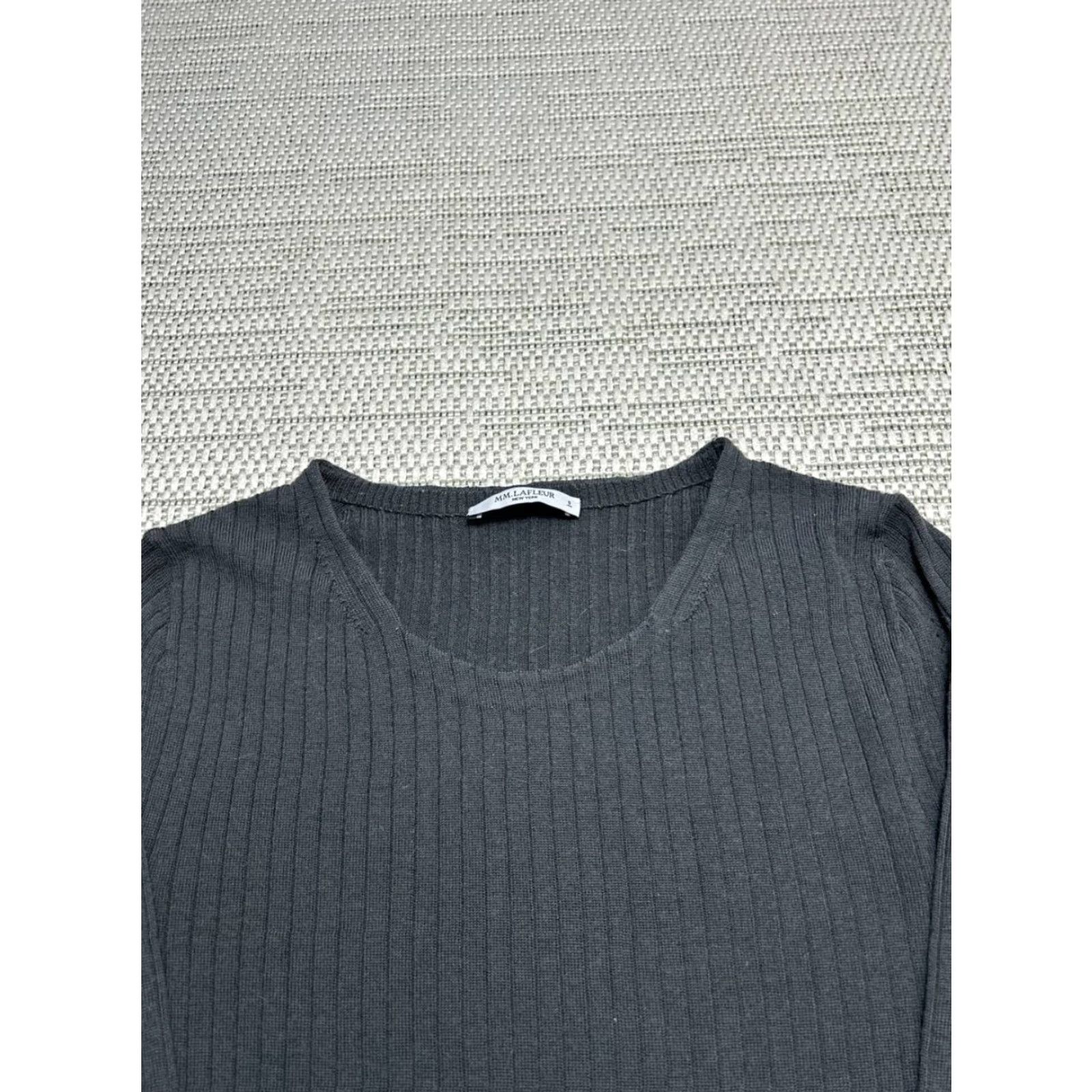 M.M.LaFleur M.M.Lafleur Sweater Womens Small Gray Merino Wool Knit Pullover Size S / US 4 / IT 40 - 2 Thumbnail