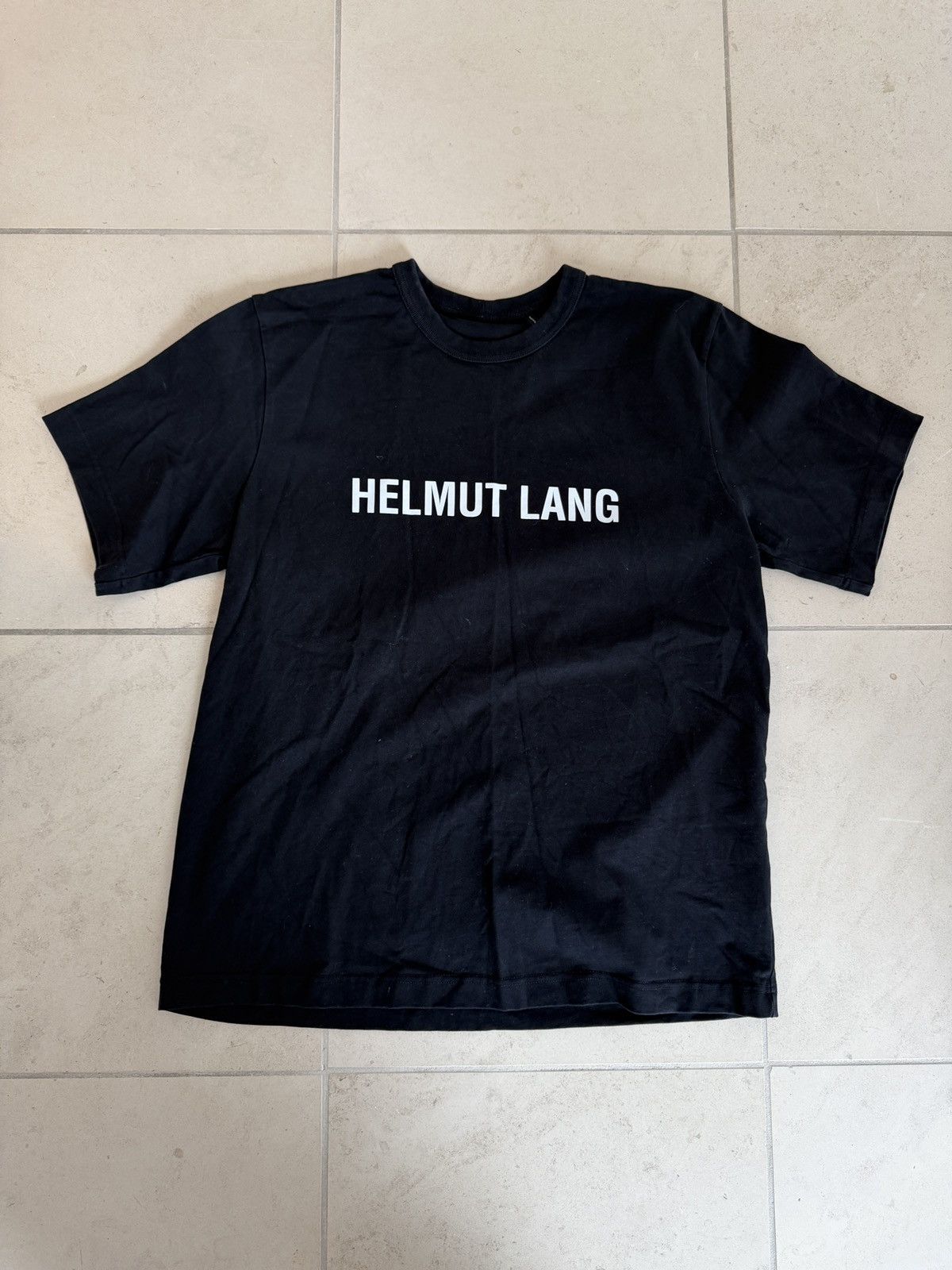 Helmut Lang Helmut Lang Logo T-Shirt Black Large Minimalist Designer Size US L / EU 52-54 / 3 - 1 Thumbnail