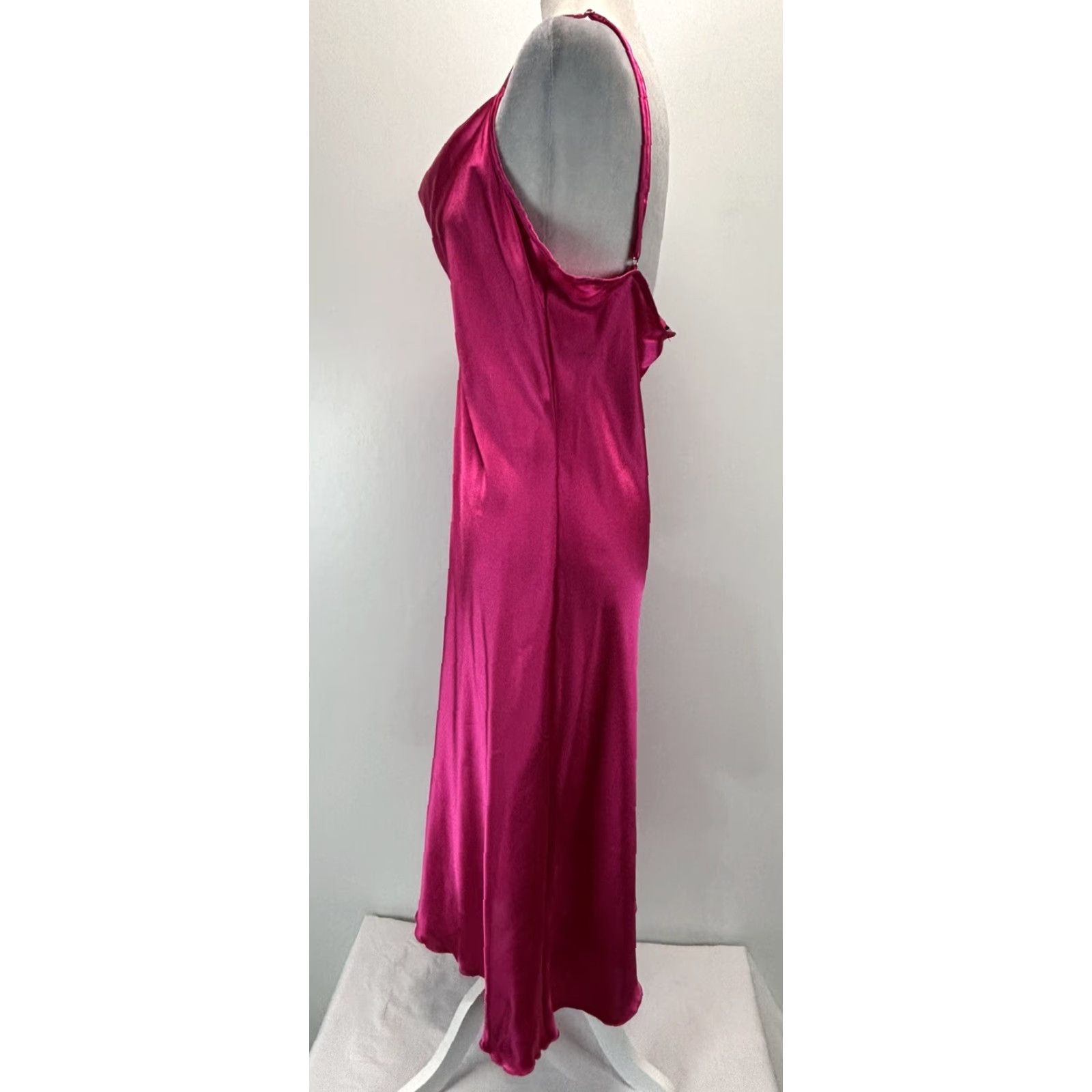 Bebe Vtg bebe Satin Midi Slip Dress Sz Large Pink Draped Y2K 90’s Made USA Size L / US 10 / IT 46 - 2 Thumbnail