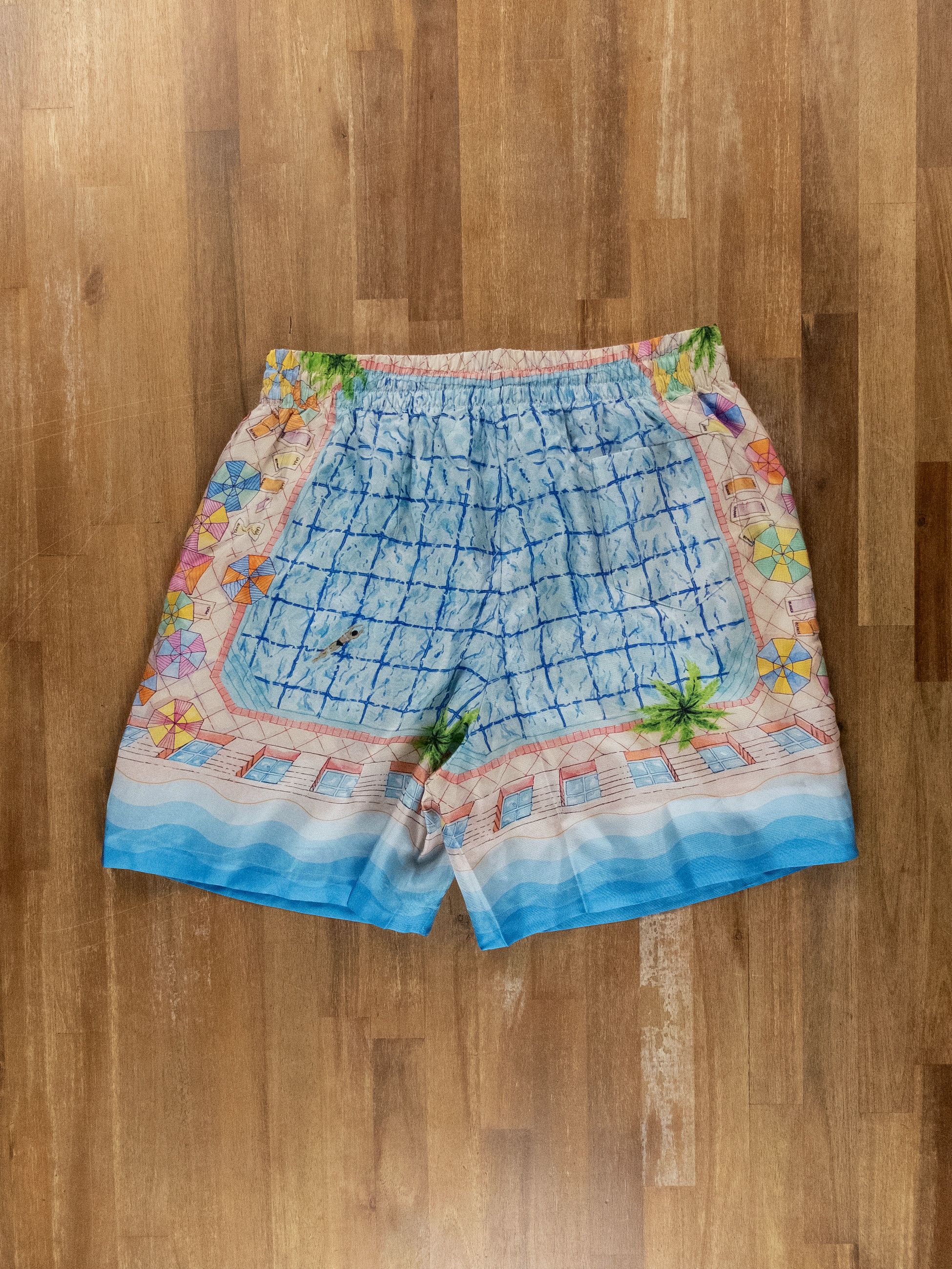 Casablanca CASABLANCA Le Plongeon blue twill silk shorts Large Size US 34 / EU 50 - 9 Thumbnail