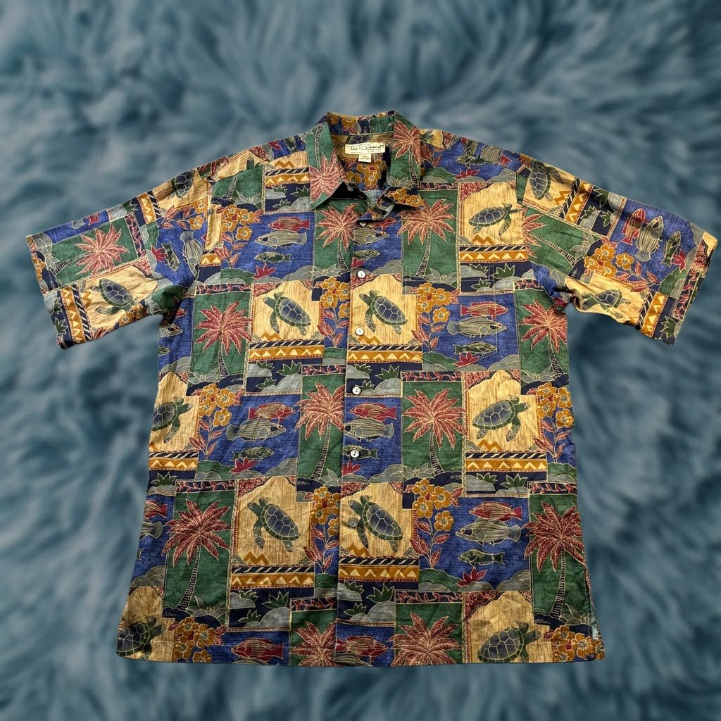 Tori Richard Tori Richard Shirt Mens Large Button Camp Hawaiian Cotton Lawn All Over Print Size US L / EU 52-54 / 3 - 1 Thumbnail