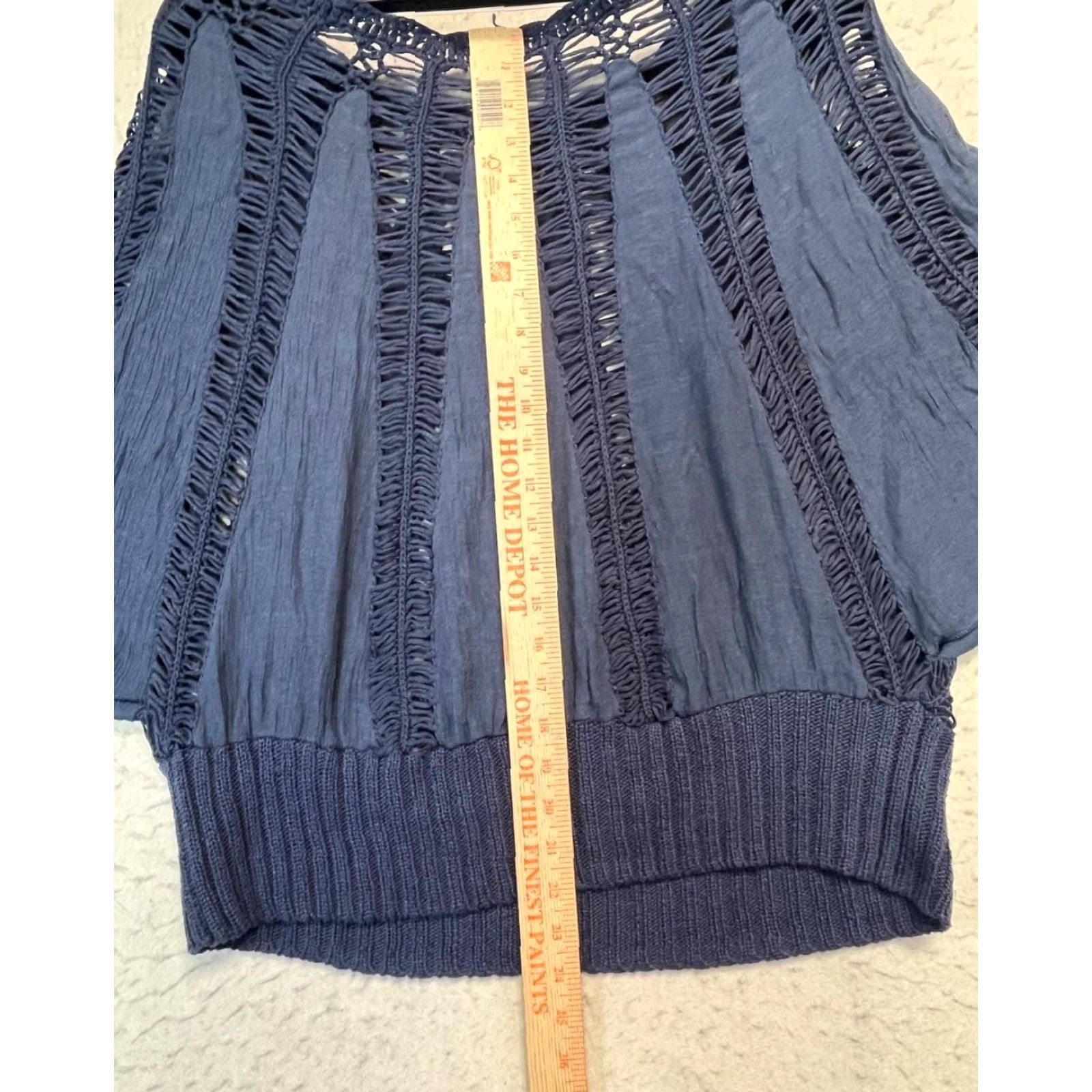 Vintage Tiny Blouse Shirt L Women Blue Lightweight Boho Cap Sleeve Collared Love Size Large Size L / US 10 / IT 46 - 3 Thumbnail