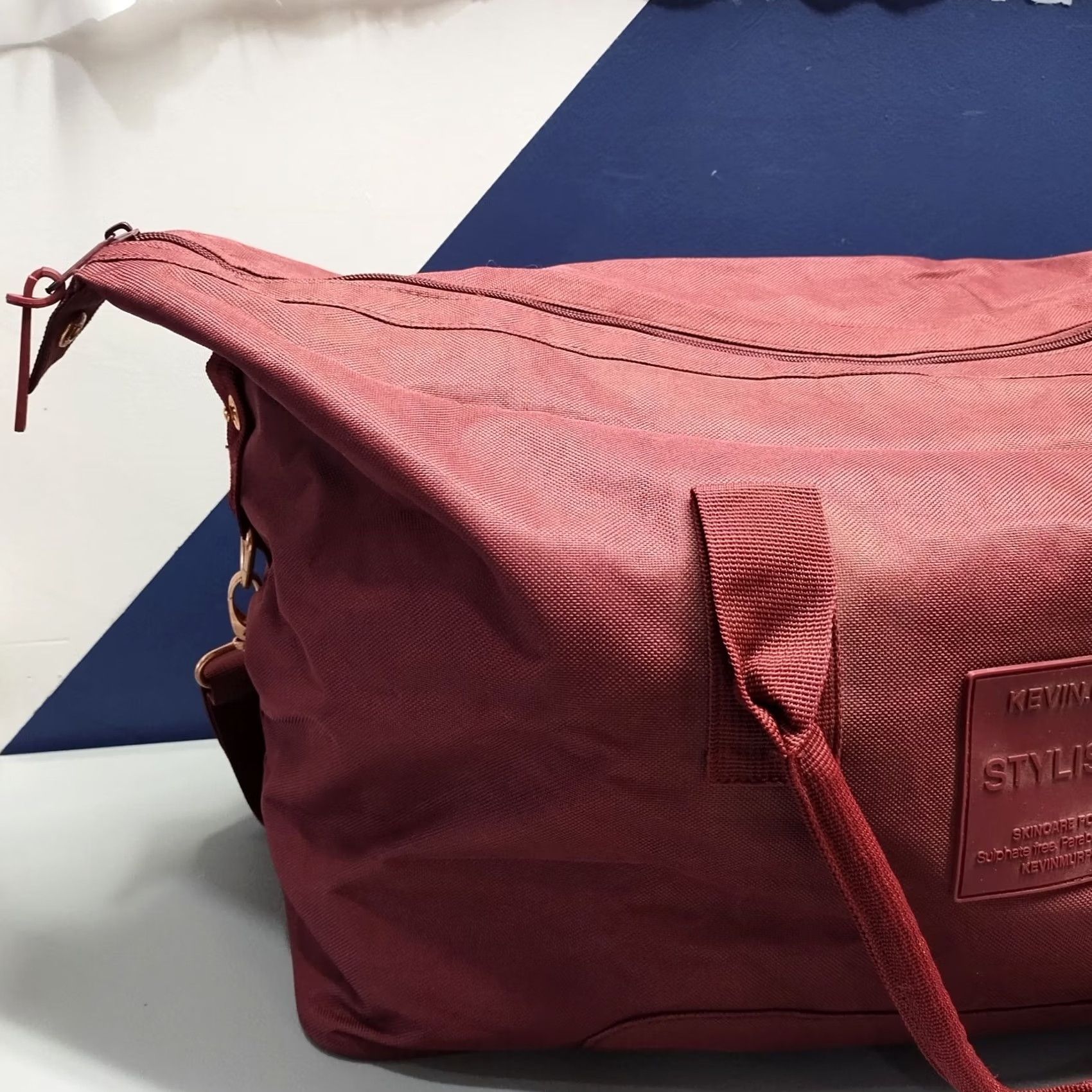 Vintage Kevin Murphy Stylist Duffle Bag Womens Burgundy Canvas Dual Top Handle KMuc2046 Size L / US 10 / IT 46 - 3 Thumbnail