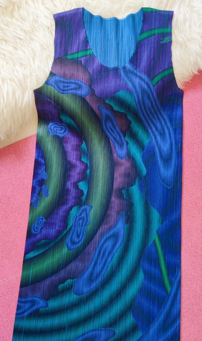 Issey Miyake Issey Miyake size:F Blue rare artist collaboration pleated Size M / US 6-8 / IT 42-44 - 2 Thumbnail