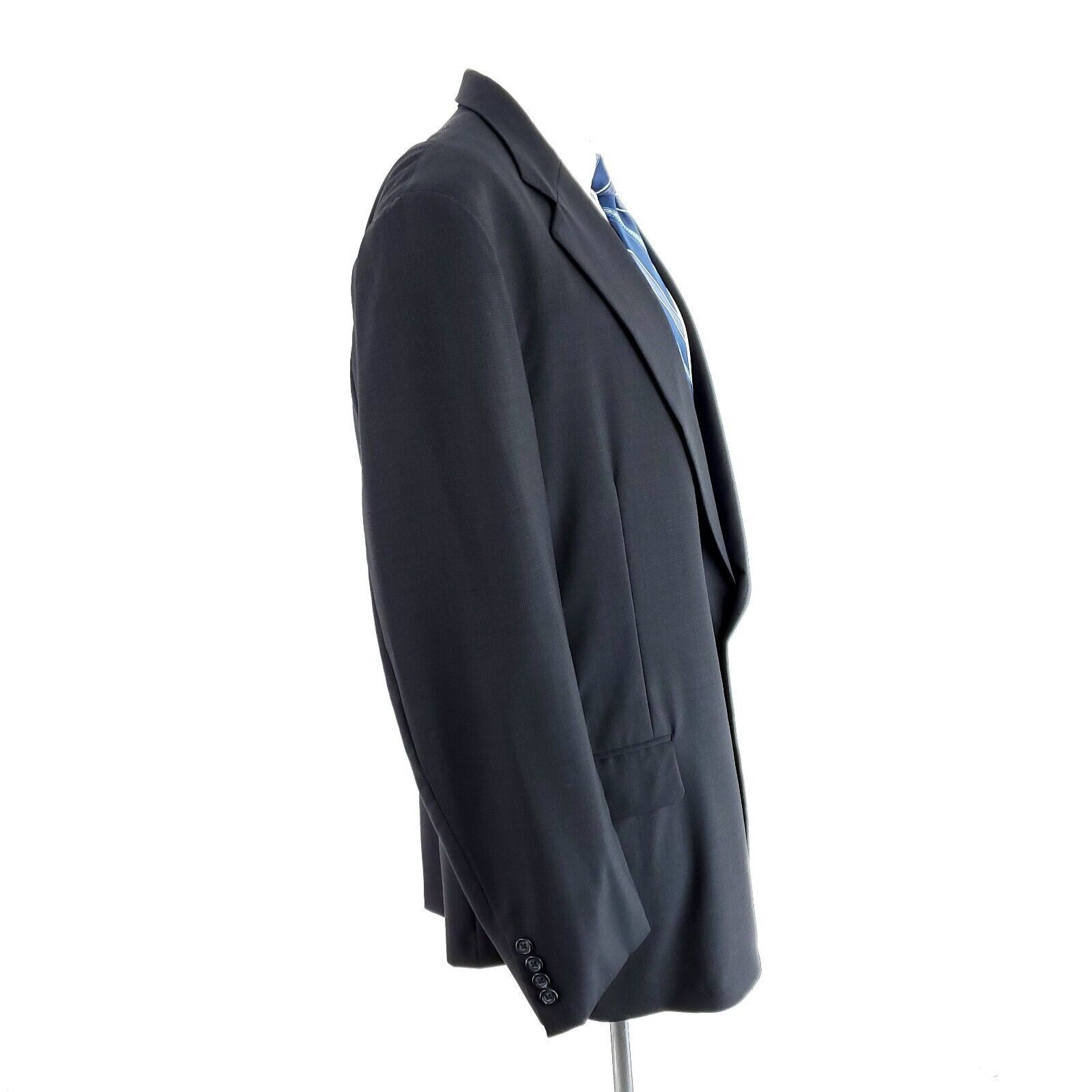 Tom James Tom James Bespoke 2 Button Blazer 46L Black Blue Black Check Size 46L - 6 Thumbnail