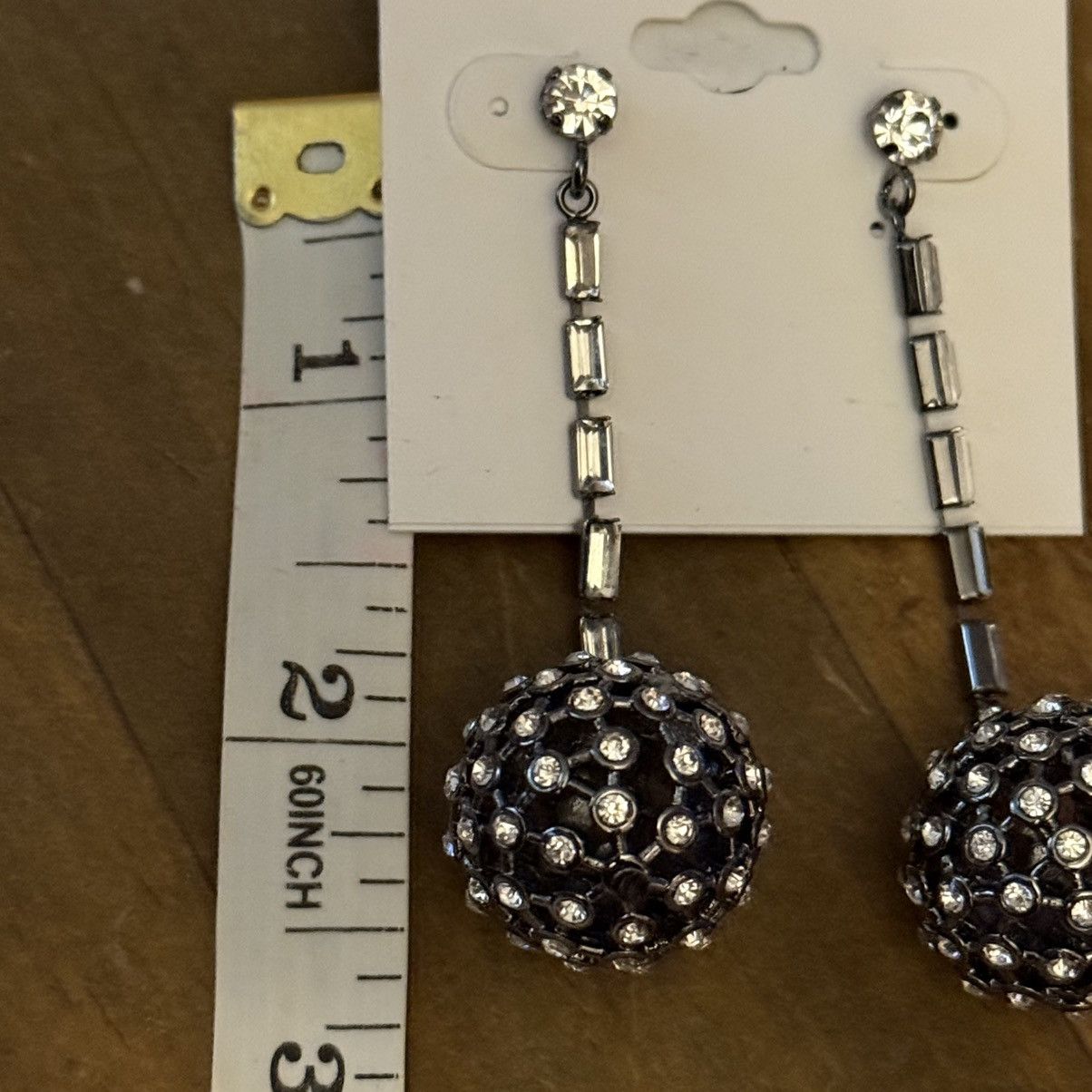 AQUA Aqua hematite rhinestone ball dangle chain earrings Size ONE SIZE - 4 Thumbnail