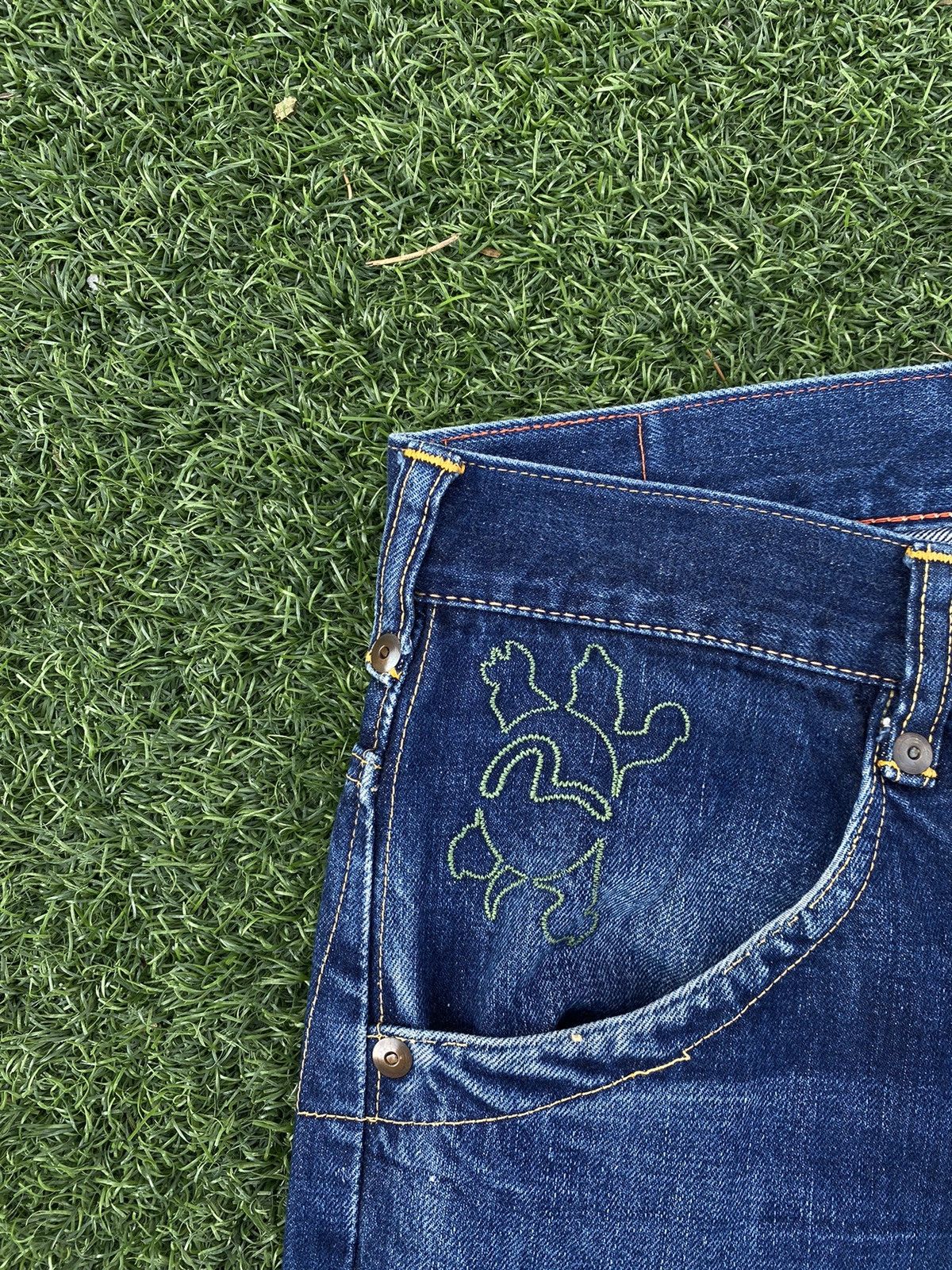 Evisu × Japanese Brand EVISU 9055 PHILIP GOSS LEATHER BUCKLE BACK SELVEDGE Size US 35 - 7 Thumbnail