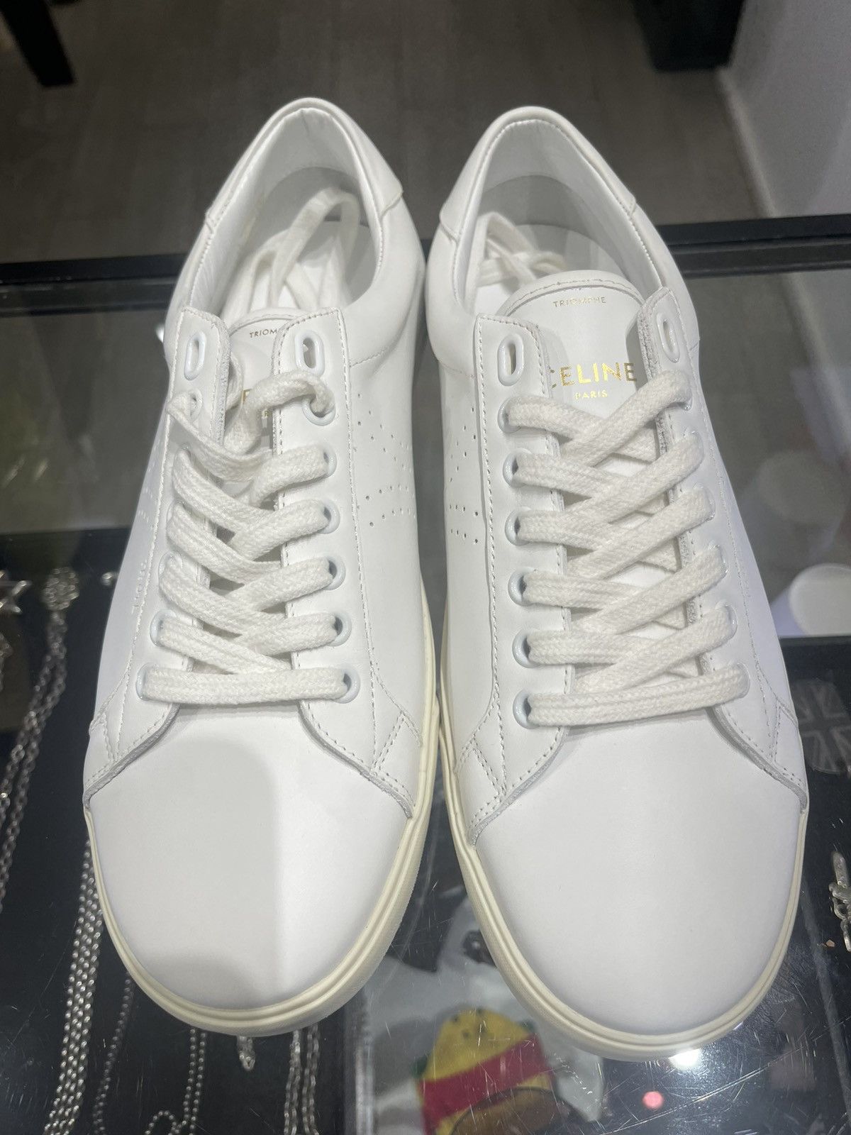 Celine Celine Triomphe Lace Up Sneakers Sz 40 Size US 10 / IT 40 - 1 Thumbnail