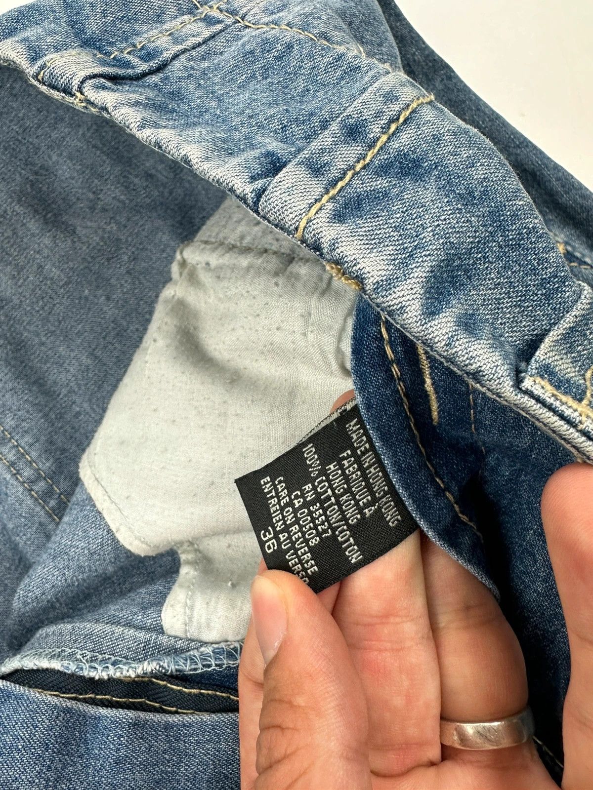 Marithe + Francois Girbaud Marithé + Francois Girbaud Wash Denim Baggy Short Jorts Size US 36 / EU 52 - 8 Thumbnail